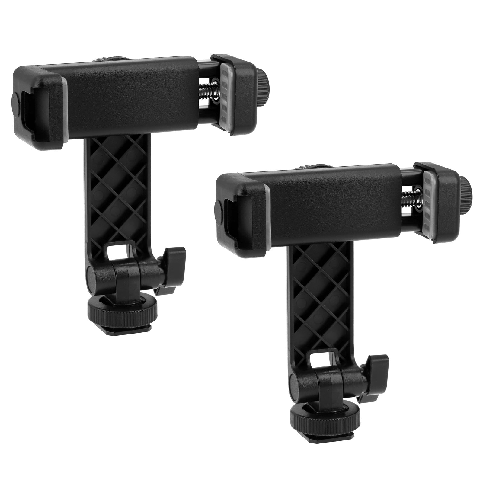 2er Set Universal Smartphone Halterung – Handy Stativadapter mit 1/4 Zoll, Blitzschuh & Schraubklemme für Vlogging, Streaming & Fotografie