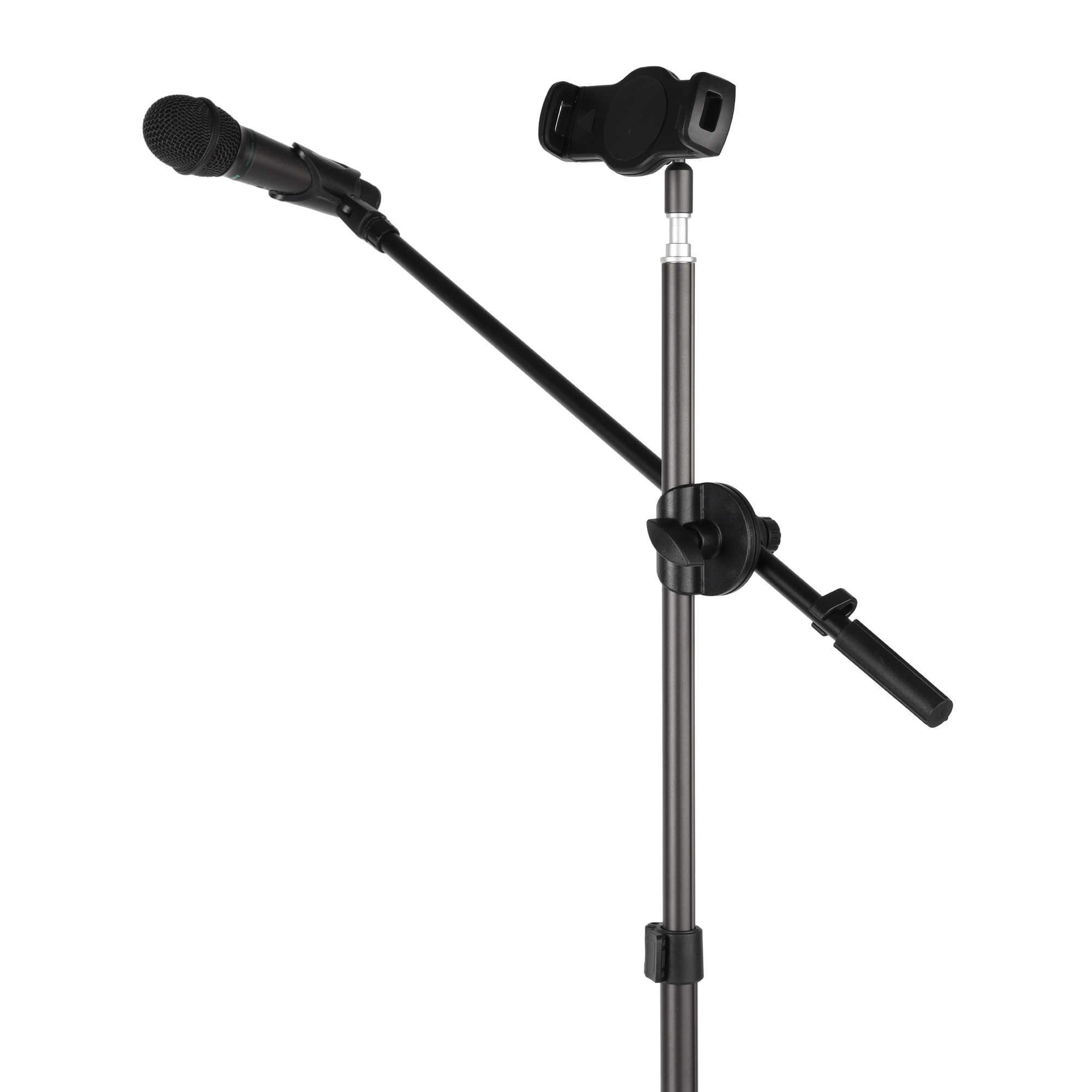 ayex flexibles Mikrofonstativ mit Mikrofonarm & Tablet bzw. Smartphonehalterung, Mikrofon Stativ Mikrofonständer Musikstand 1/4 Zoll Spigot Adapter