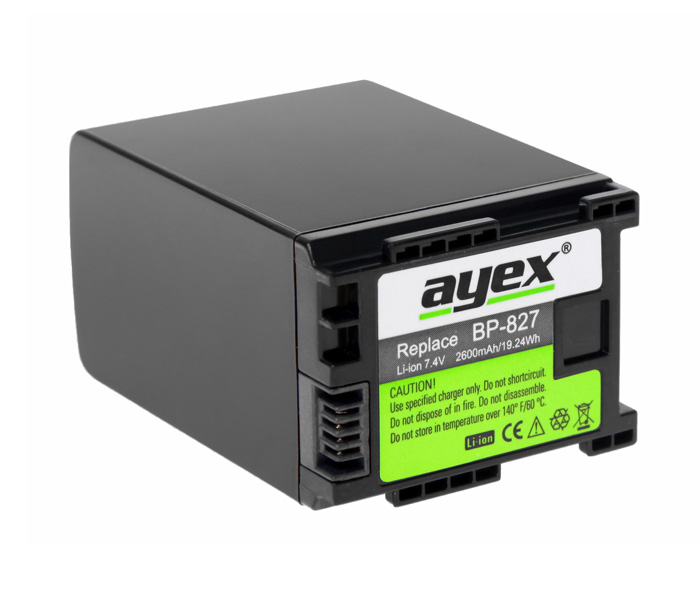 ayex BP-827 Akku für zB Canon HF10 HF100 iVIS Legria Zuverlässig leistungsstark 100% kompatibel