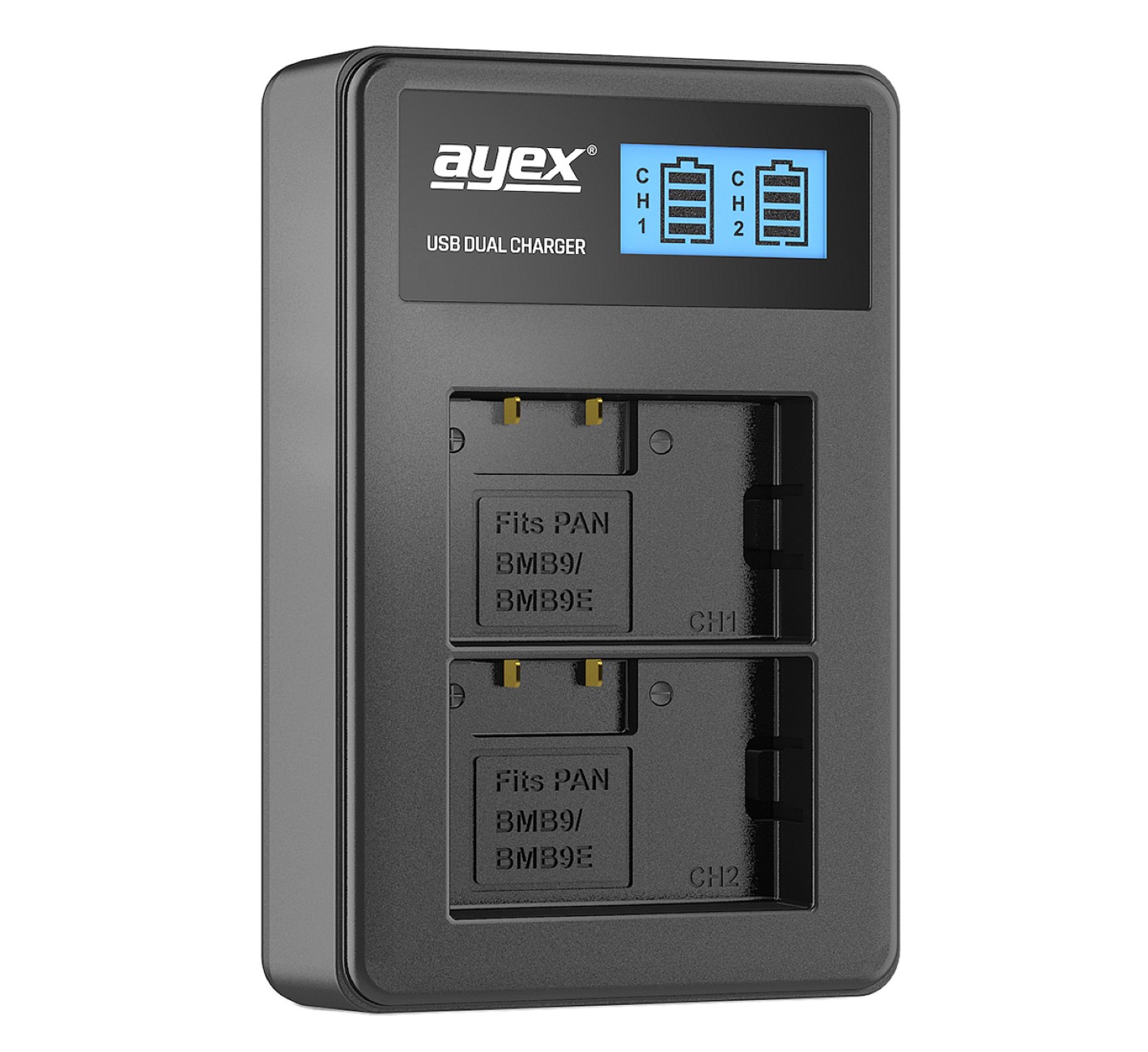 ayex USB Dual Ladegerät für Panasonic DMW-BMB9 DMW-BMB9E Akkus