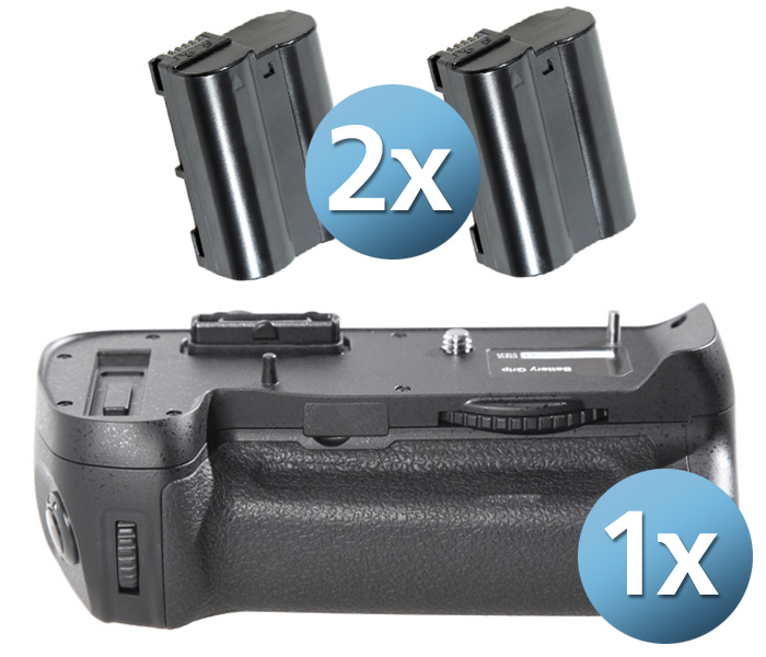 ayex Batteriegriff Set für Nikon D800 + 2x EN-EL15B Akku