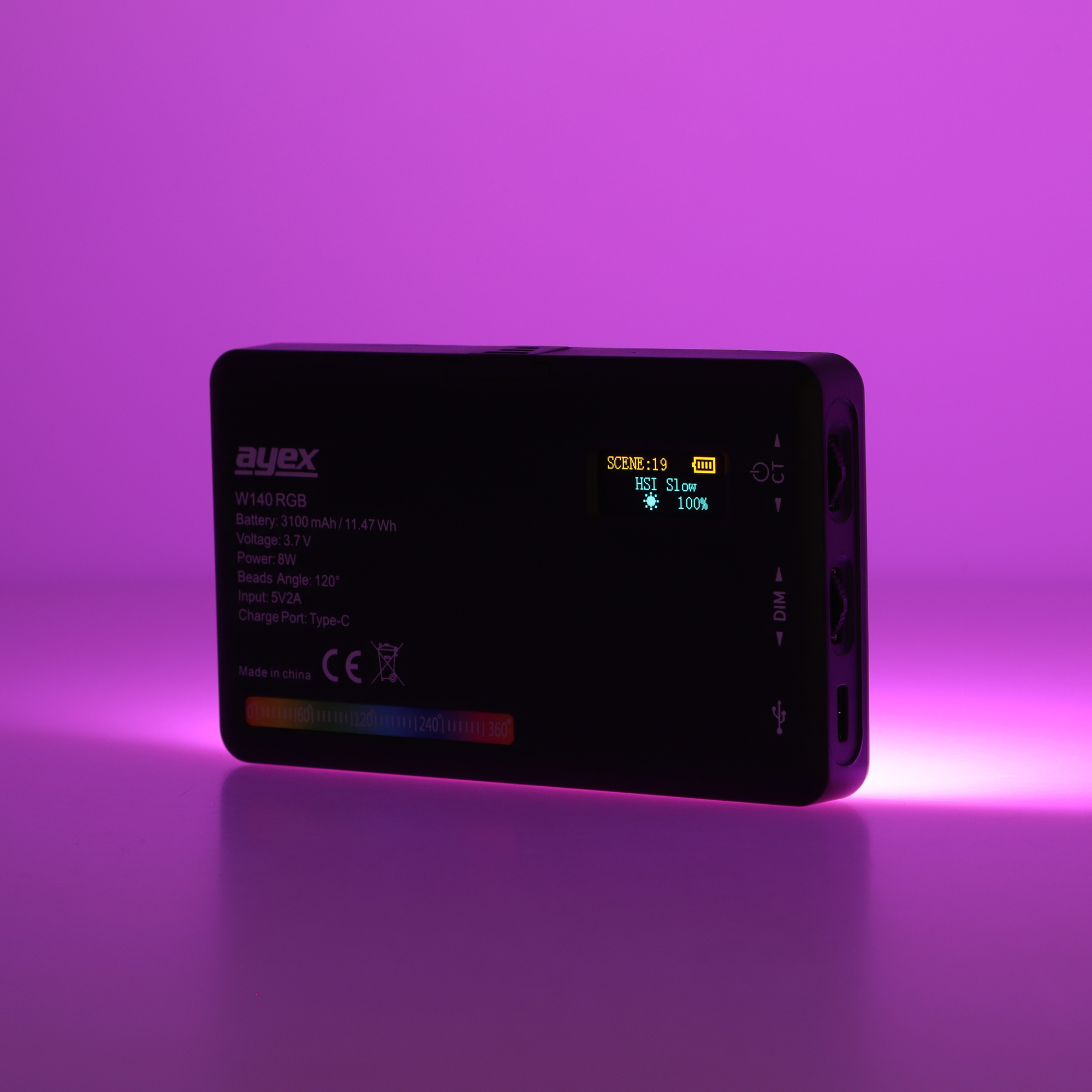 Vielseitige RGB LED Videoleuchte mit 20 Lichteffekten LCD-Display & integriertem Akku Vielseitige RGB LED Videoleuchte mit 20 Lichteffekten LCD-Display & integriertem Akku
