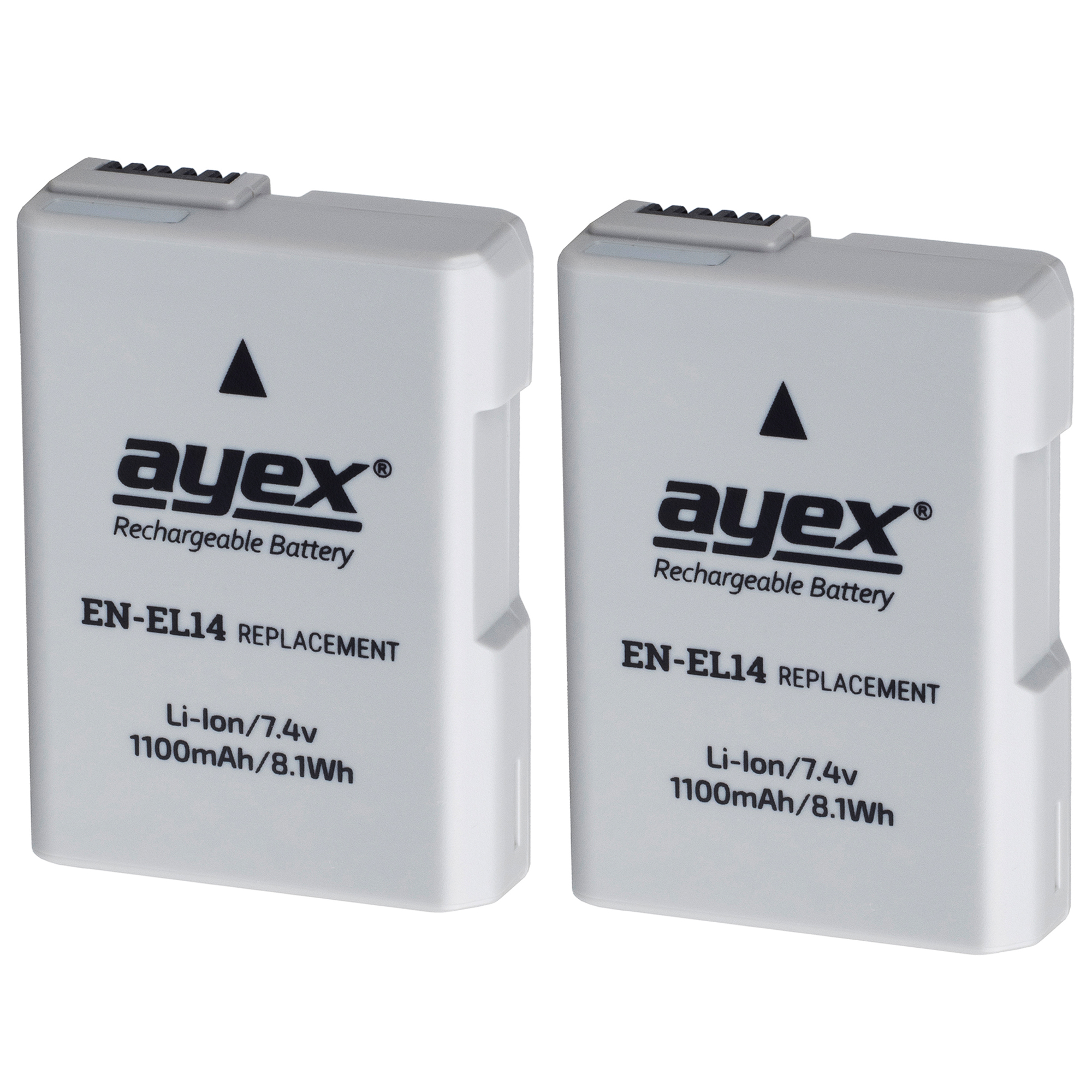 ayex Batteriegriff Set für Nikon D5300 D3300 D3200 D3100 + 2x EN-EL14 Akku