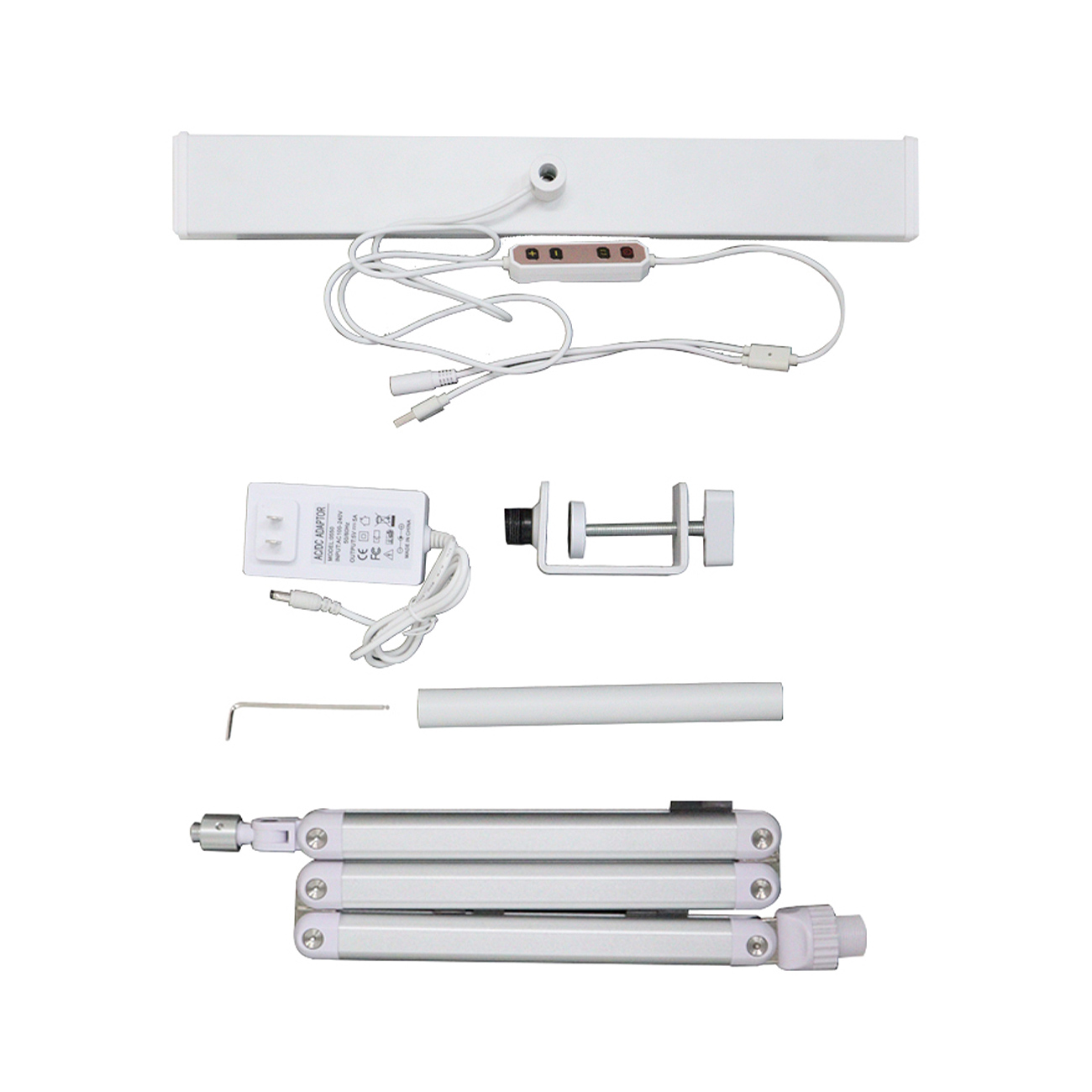LED Beauty Tischlampe mit Klemme – 3 Lichtfarben, 10 Helligkeitsstufen, drehbar – Schwarz / Weiß