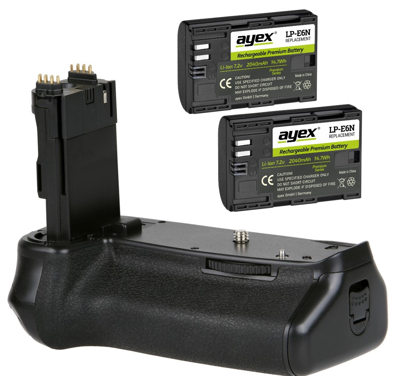 Batteriegriff Set für Canon EOS 6D Mark II + 2x LP-E6N Akku wie BG-E21