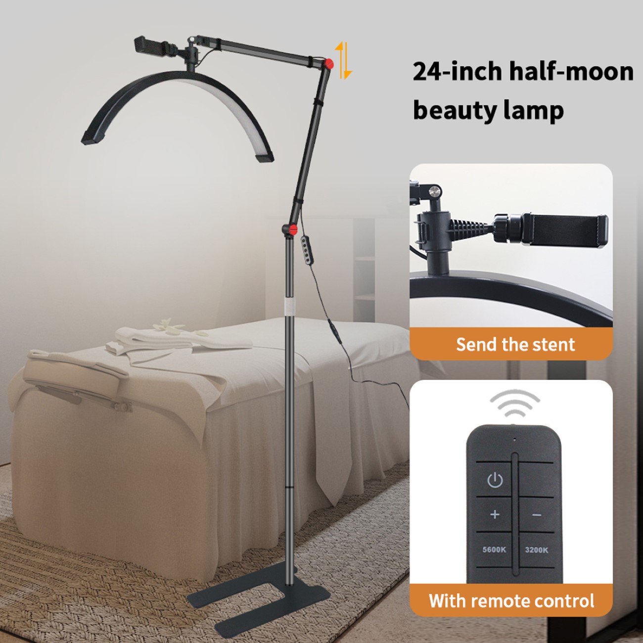 LED Beauty Light Kosmetiklampe Moonlight 360° Drehung dimmbar Fotografie Handyhalter Nageldesign