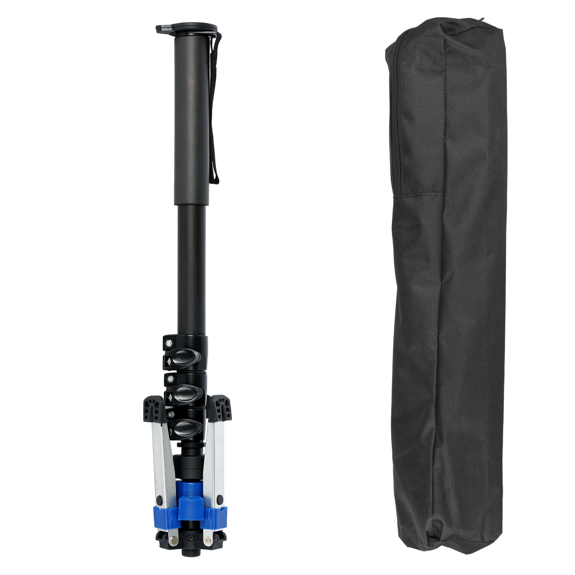 Video-Monopod mit Fluid-Kopf & Standspinne – 185cm Höhe, leicht & stabil, inkl. Tasche