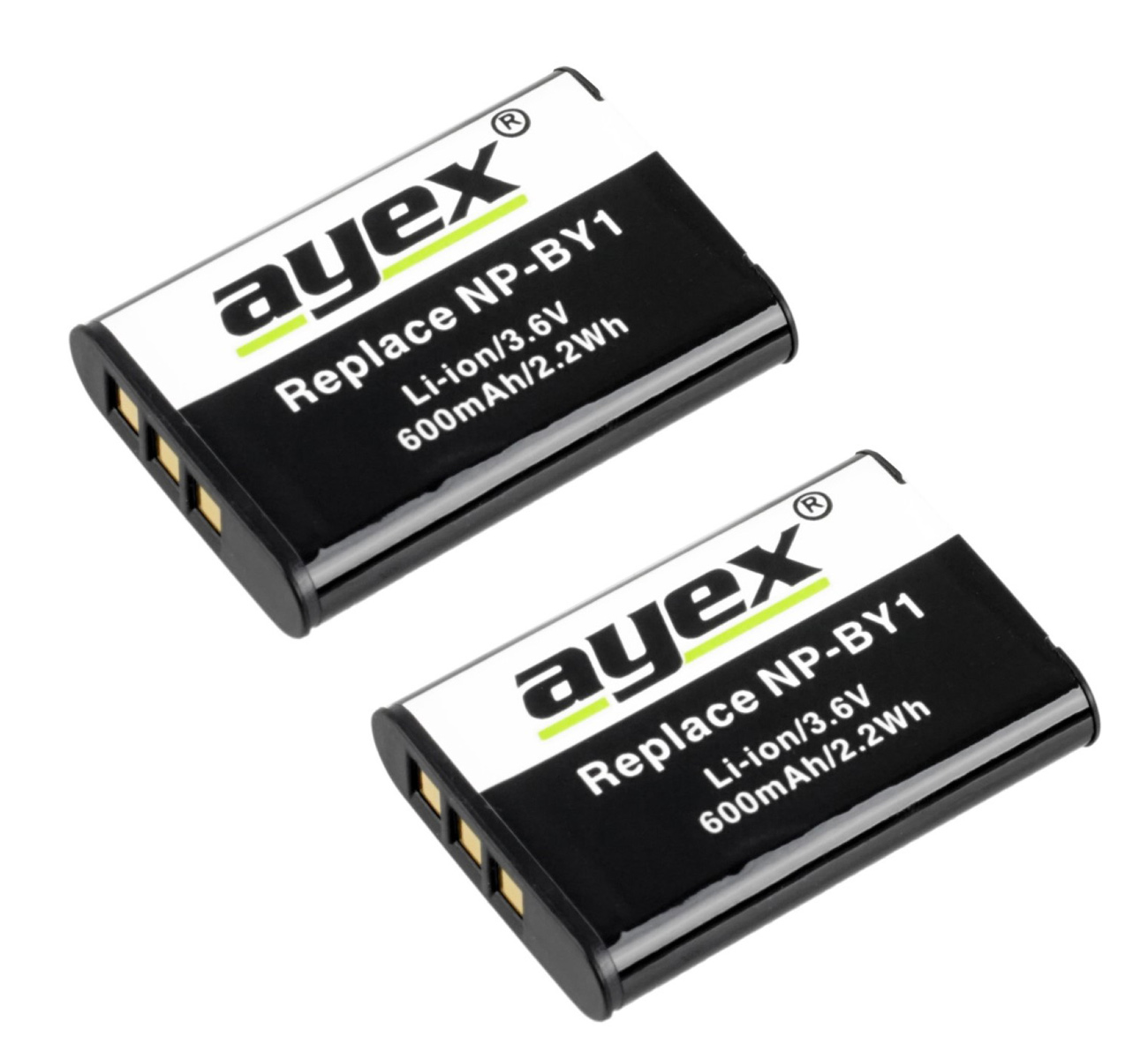 2x ayex NP-BY1 Akku für Sony Action Cam Mini HDR-AZ1 HDR-AZ1VR
