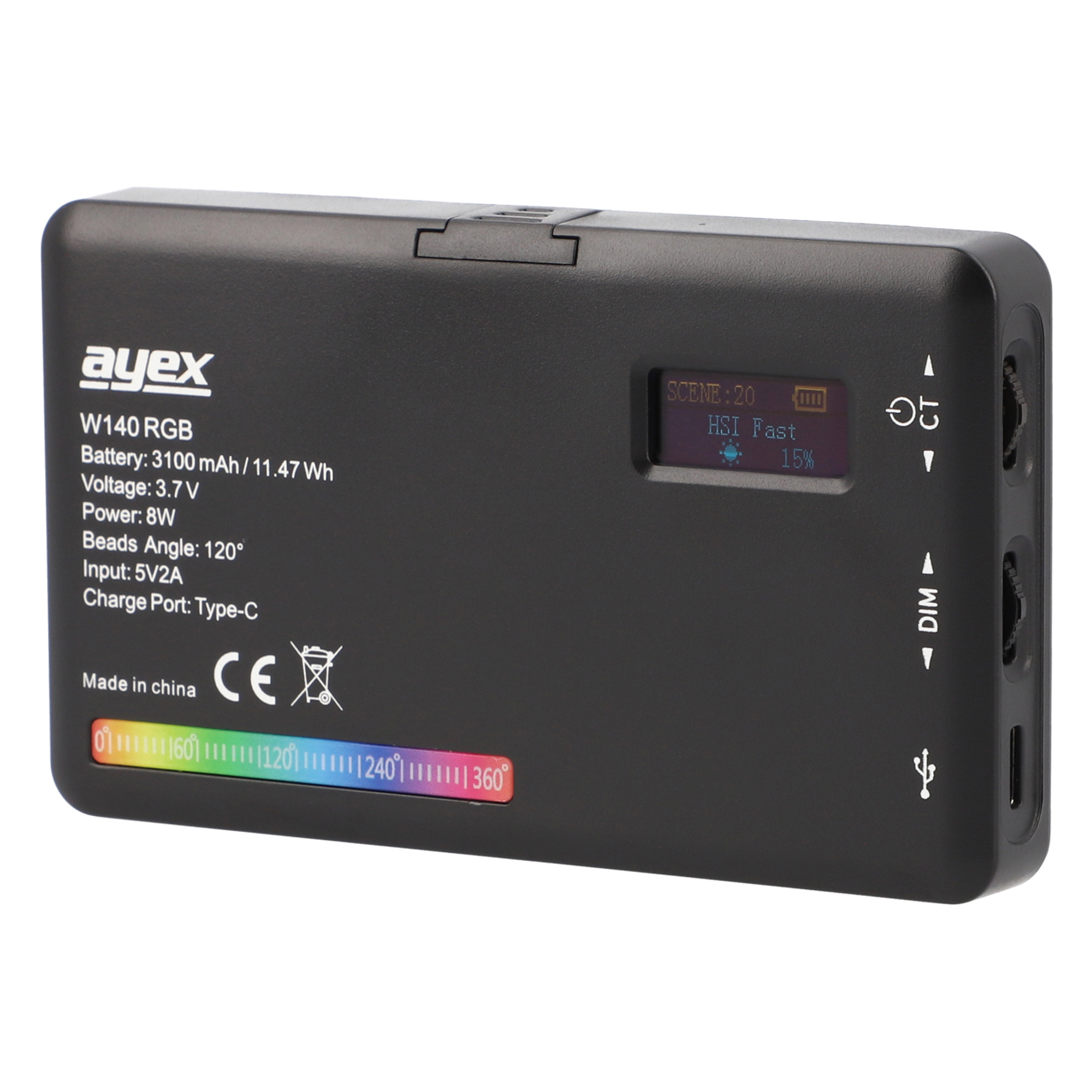 Vielseitige RGB LED Videoleuchte mit 20 Lichteffekten LCD-Display & integriertem Akku Vielseitige RGB LED Videoleuchte mit 20 Lichteffekten LCD-Display & integriertem Akku