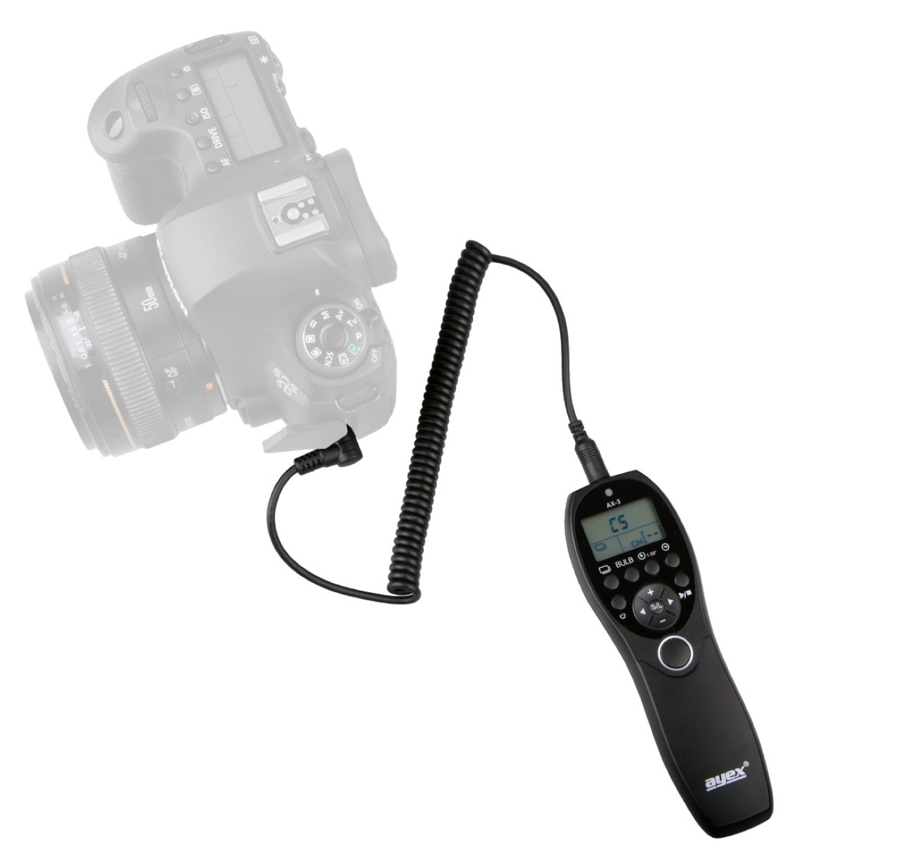 ayex Timer Fernauslöser AX-3 E3 zB Canon EOS R R6 RP 90D 80D 2000D 1500D 850D 760D 650D M6 Auslösung Serie Bulb Delay Fokussieren