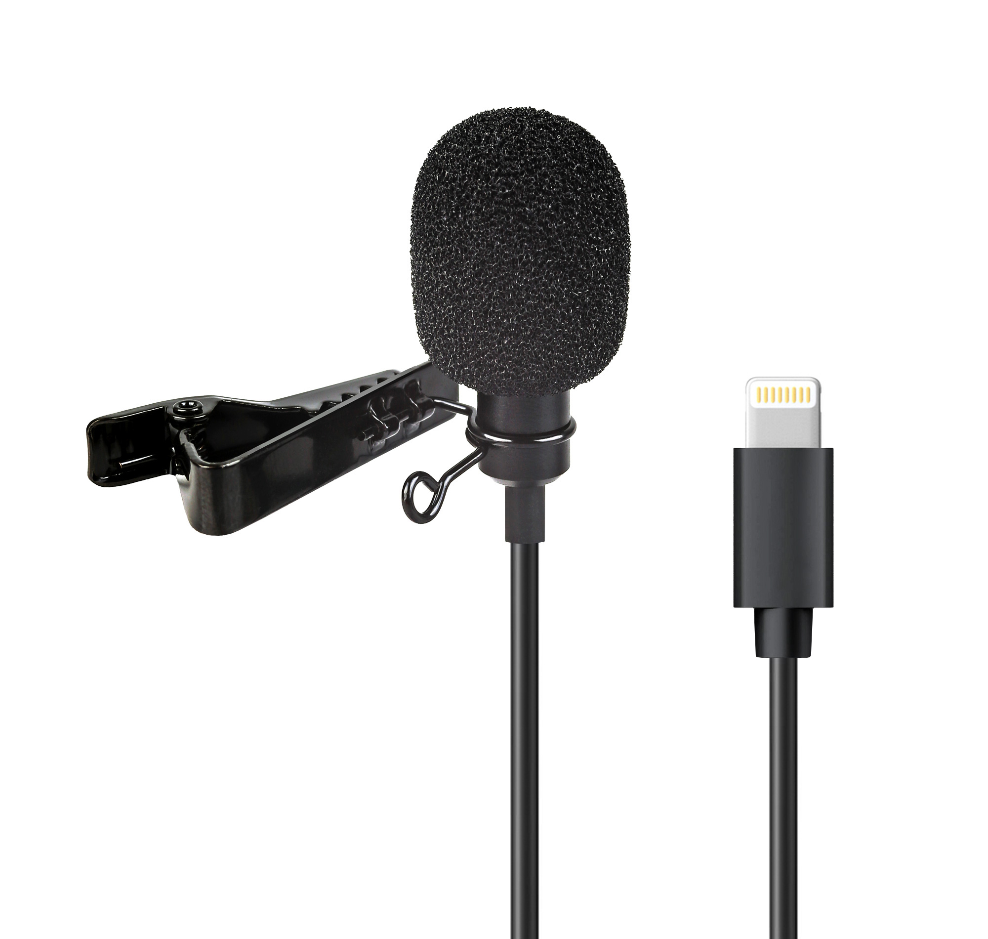 ayex Lavalier Mikrofon für iPhone & iPad mit Windschutz und Klemme perfekt für Interviews, Livestreams uvm LV-1 Lightning