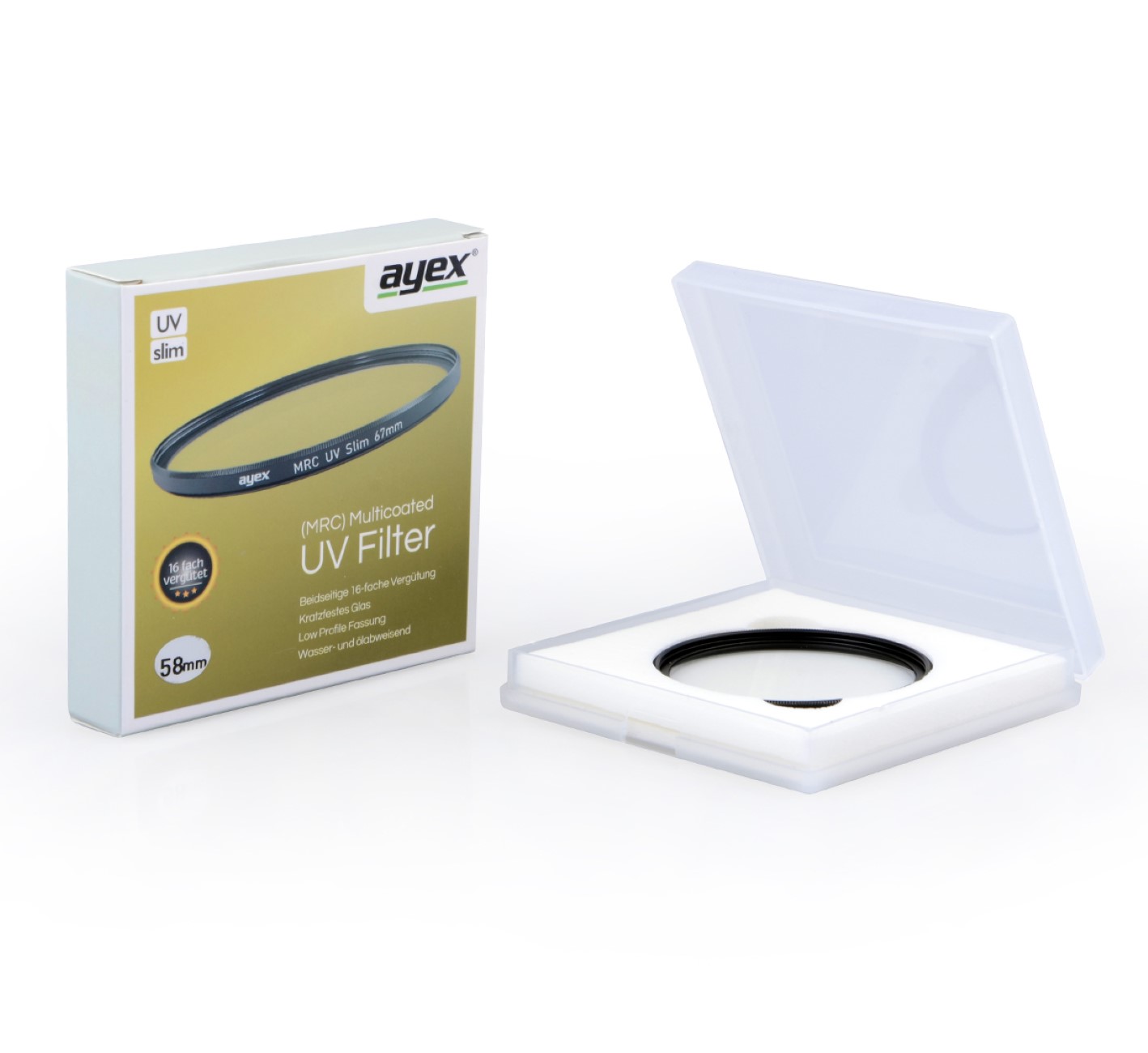ayex UV-Filter slim mit beidseitiger, hochwertiger MRC- Mehrfach- Vergütung 52mm