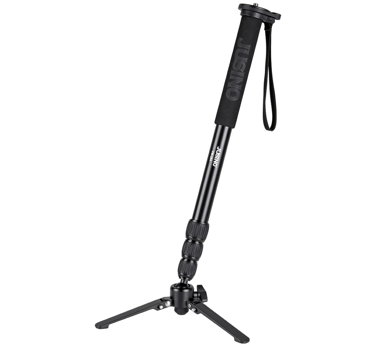 JUSINO VM-284 Aluminium-Monopod mit abnehmbarem Fuß/Tischstativ (Schnelldrehverschlüsse) bis 10kg