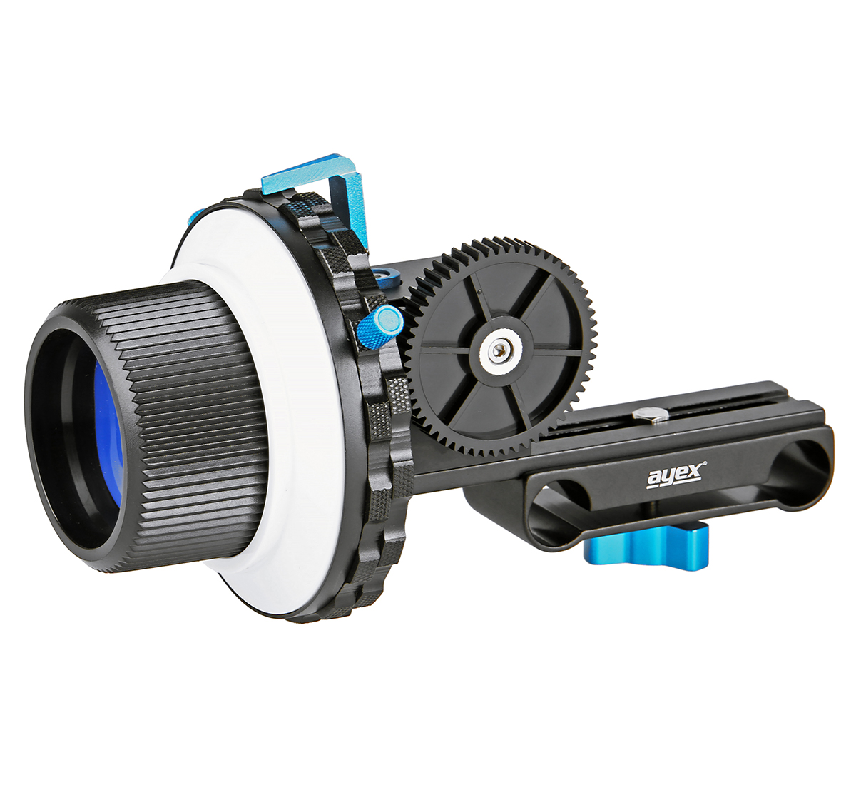 ayex Follow Focus F3, Schärfezieheinrichtung mit 2 Stoppern für DSLRs, Systemkameras und Rig Systeme