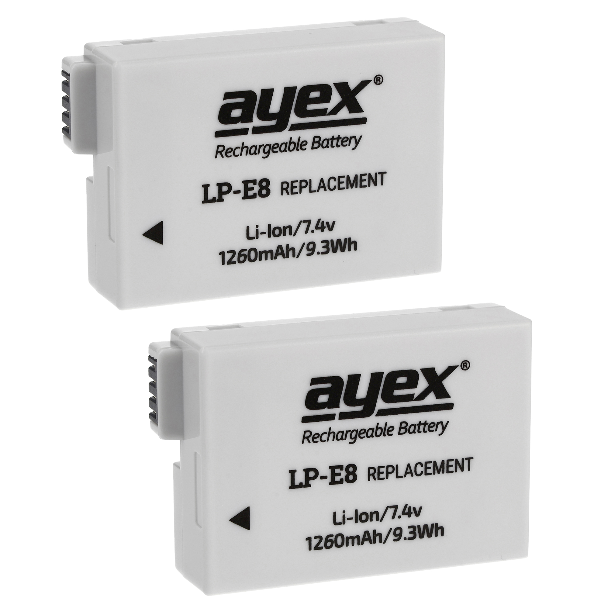ayex Power Set mit 2x LP-E8 Akku für Canon + 1x USB Dual Ladegerät zB Canon EOS 700D 650D 600D 550D