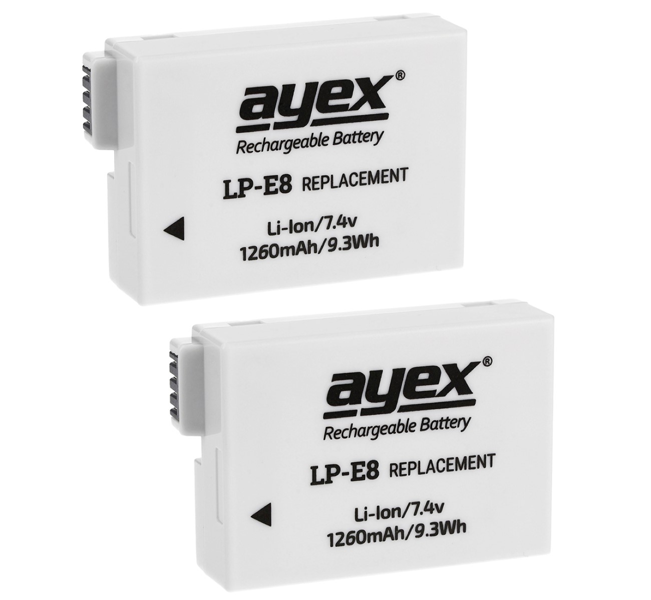 ayex Batteriegriff Set für Canon EOS 700D 650D 600D 550D + 2x LP-E8 Akku + 1x USB Dual Ladegerät