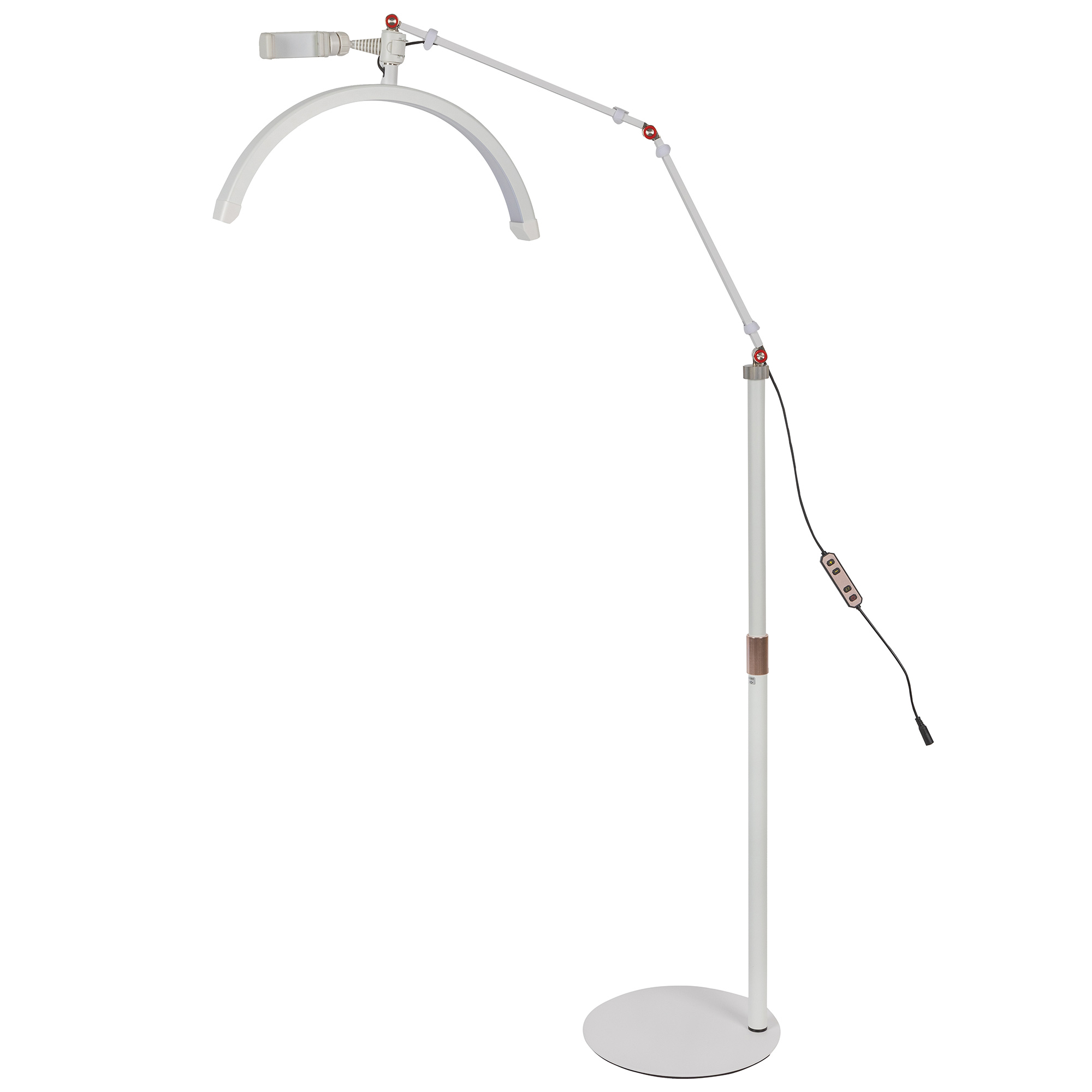 Halbmond Beauty Light 20W LED Kosmetiklicht dimmbar 360° drehbar Telefonhalter Stativ