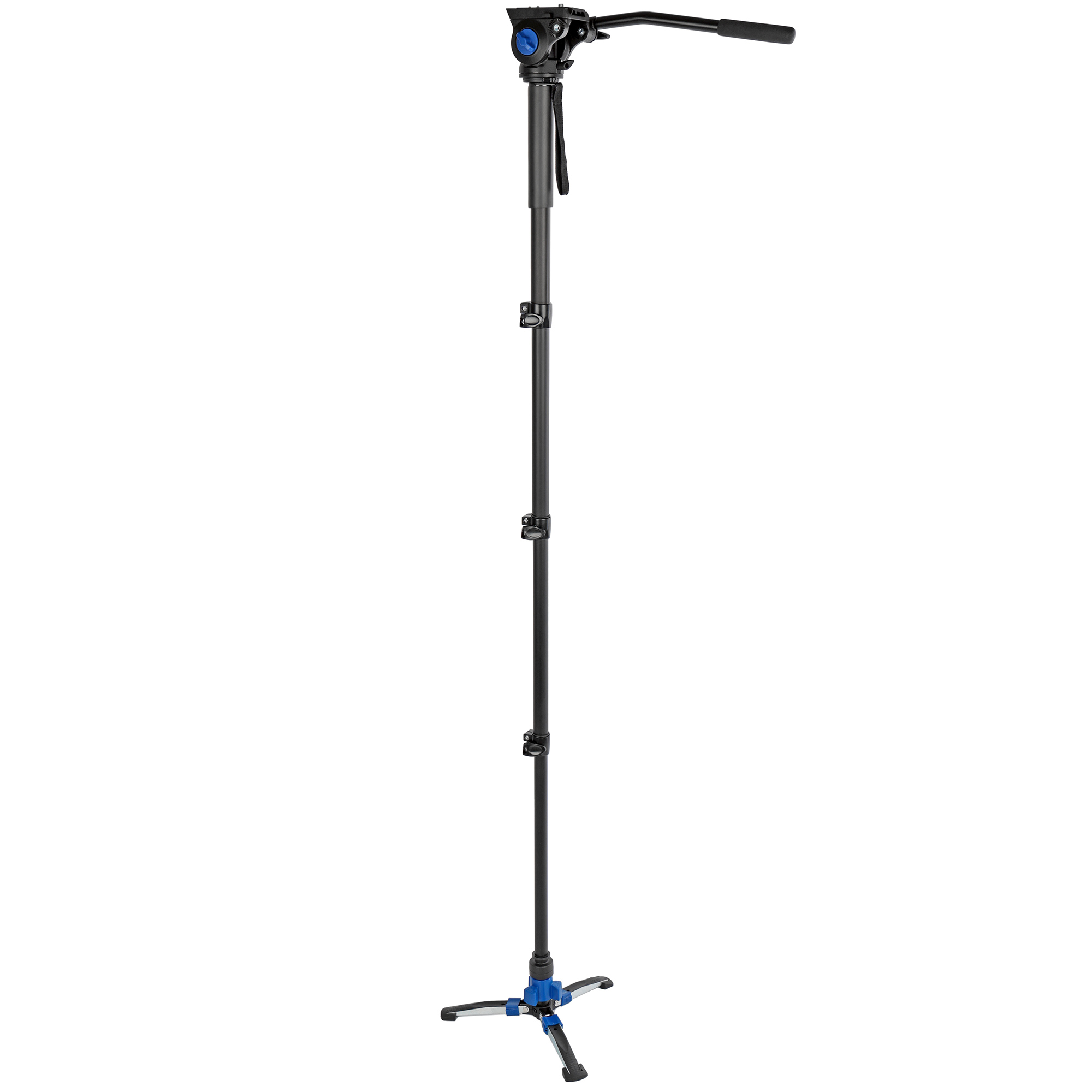 Video-Monopod mit Fluid-Kopf & Standspinne – 185cm Höhe, leicht & stabil, inkl. Tasche