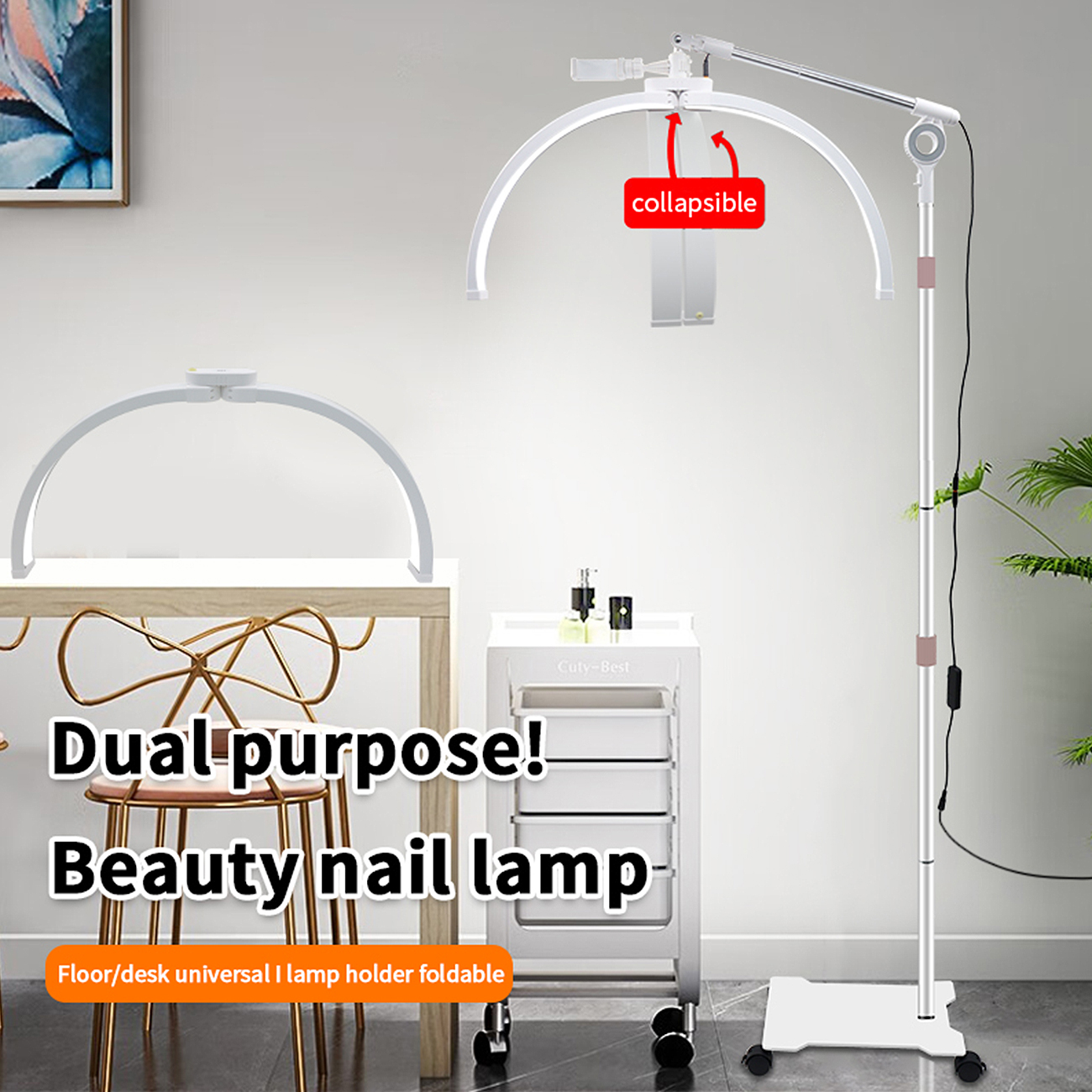 Beauty & Nagellampe zusammenklappbar vielseitig für professionelle Anwendungen 4 Räder Fernbedienung Beauty & Nagellampe zusammenklappbar vielseitig für professionelle Anwendungen 4 Räder Fernbedienung