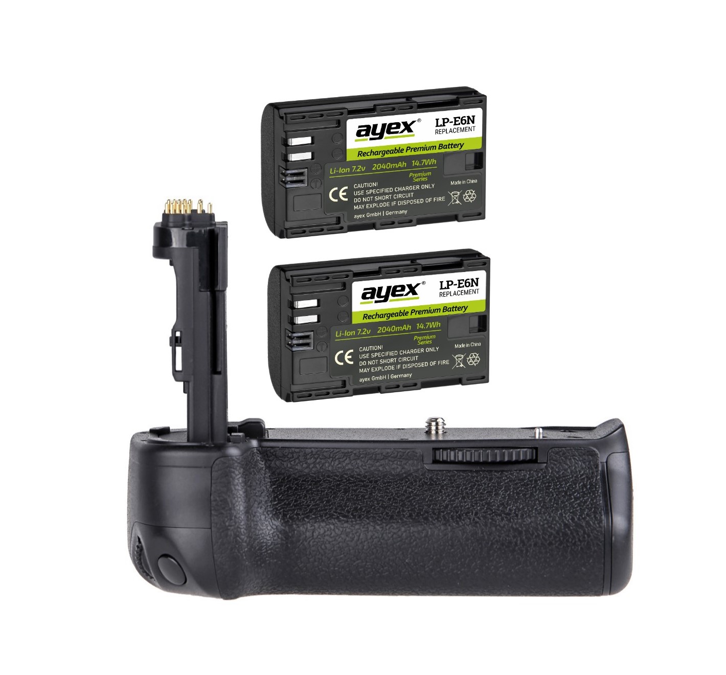 Meike Batteriegriff Set für Canon EOS 6D + 2x LP-E6N Akkus