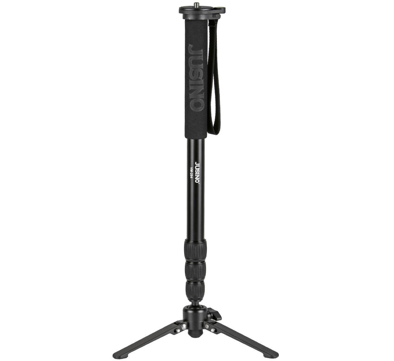 JUSINO VM-284 Aluminium-Monopod mit abnehmbarem Fuß/Tischstativ (Schnelldrehverschlüsse) bis 10kg