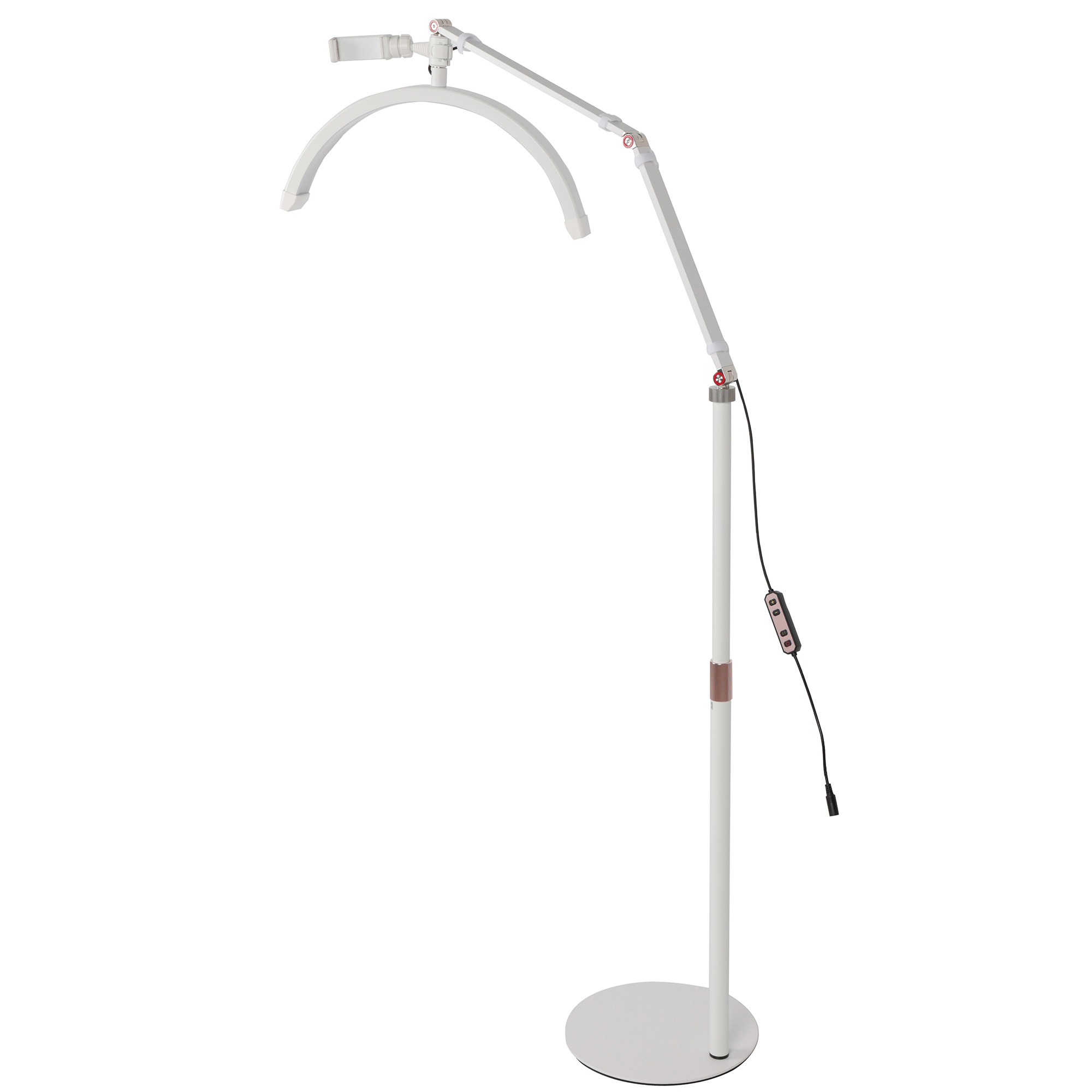 Halbmond Beauty Light 20W LED Kosmetiklicht dimmbar 360° drehbar Telefonhalter Stativ