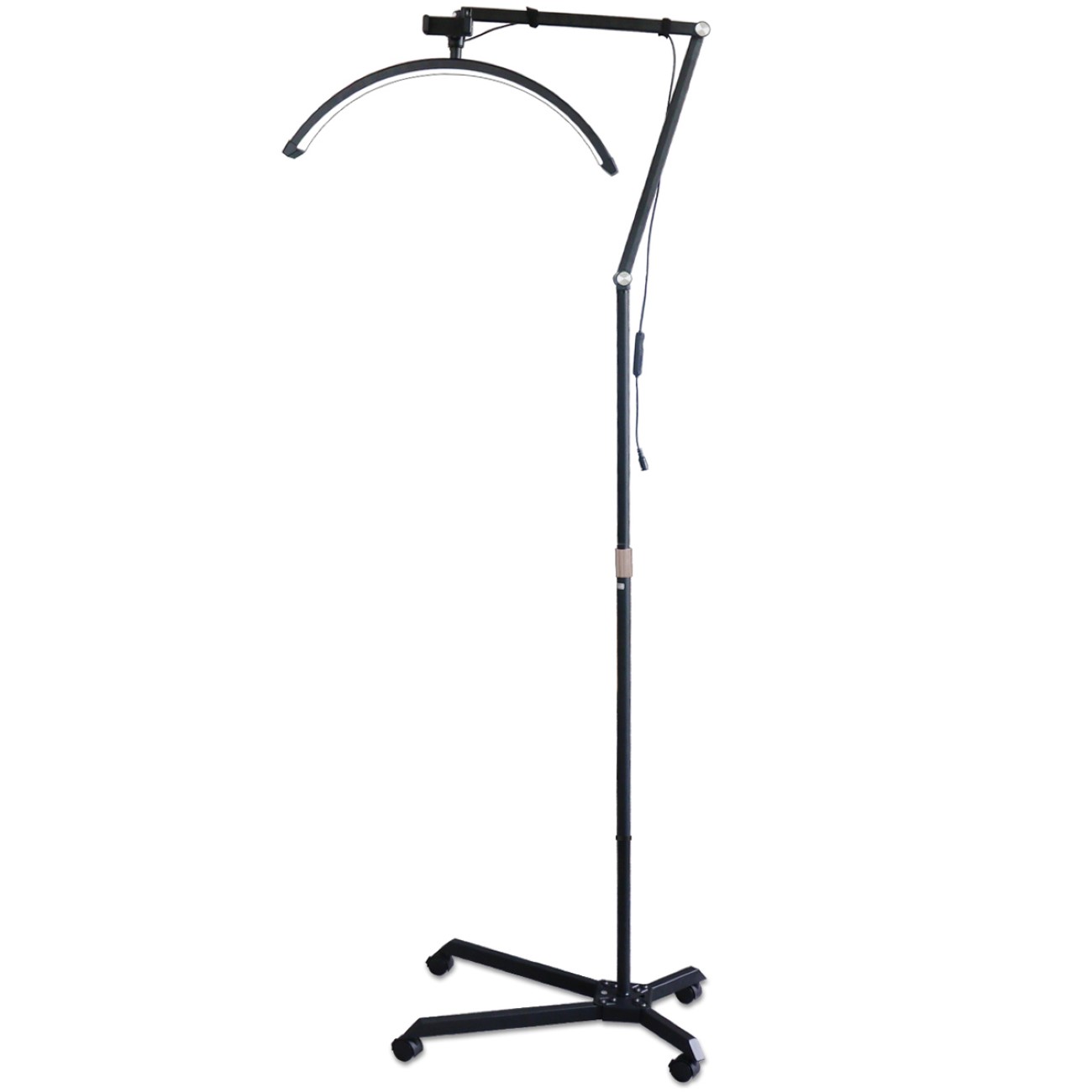 LED Halbmondlampe Beauty Light Duale Farbtemperatur 4 Räder Arm Aluminium