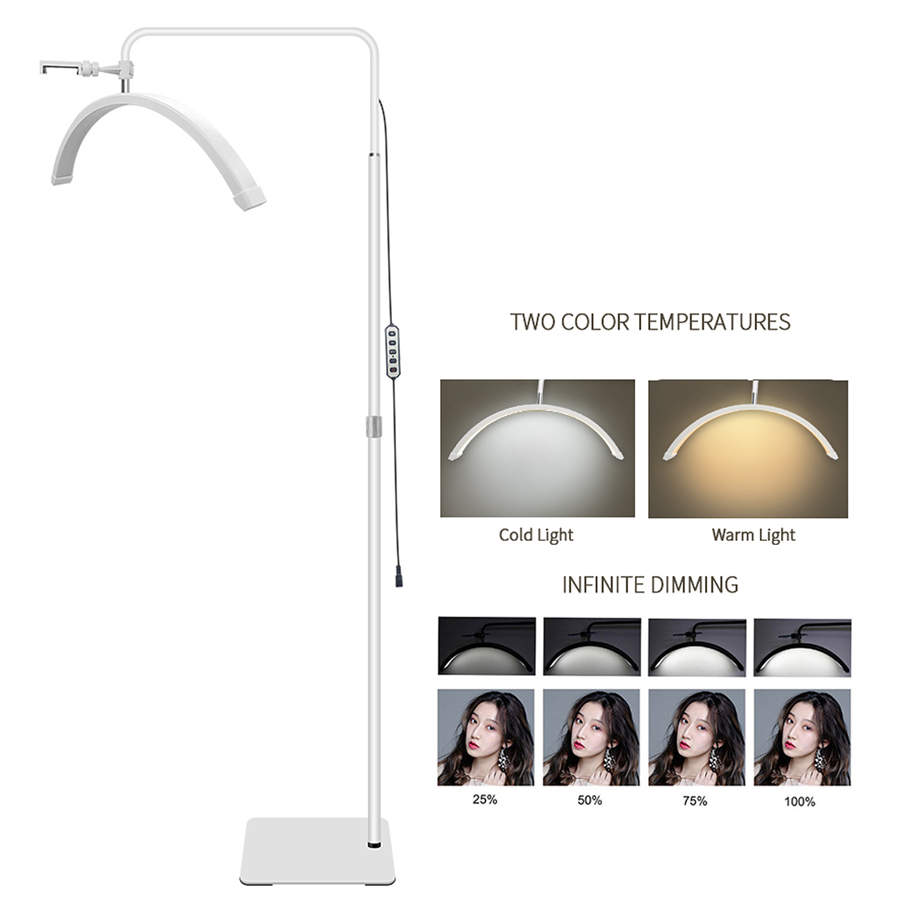 24 Zoll LED Beauty Standleuchte für professionelle Anwendungen Beauty-Leuchte HD-M6X
