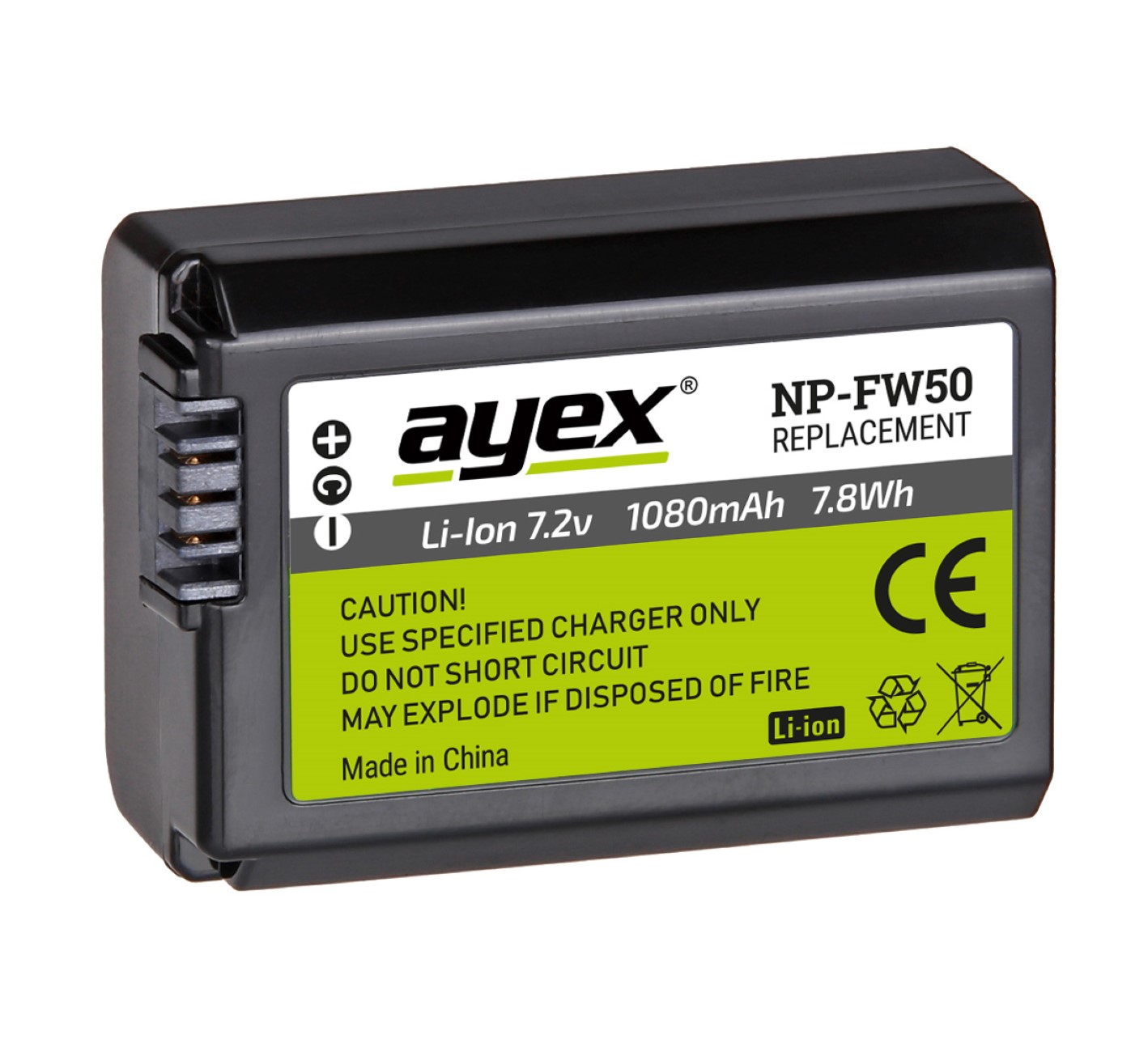 ayex NP-FW50 Akku 2 Stück für Sony NEX & Alpha zB A7S A7RII A7II A6500 NEX 7 RX10