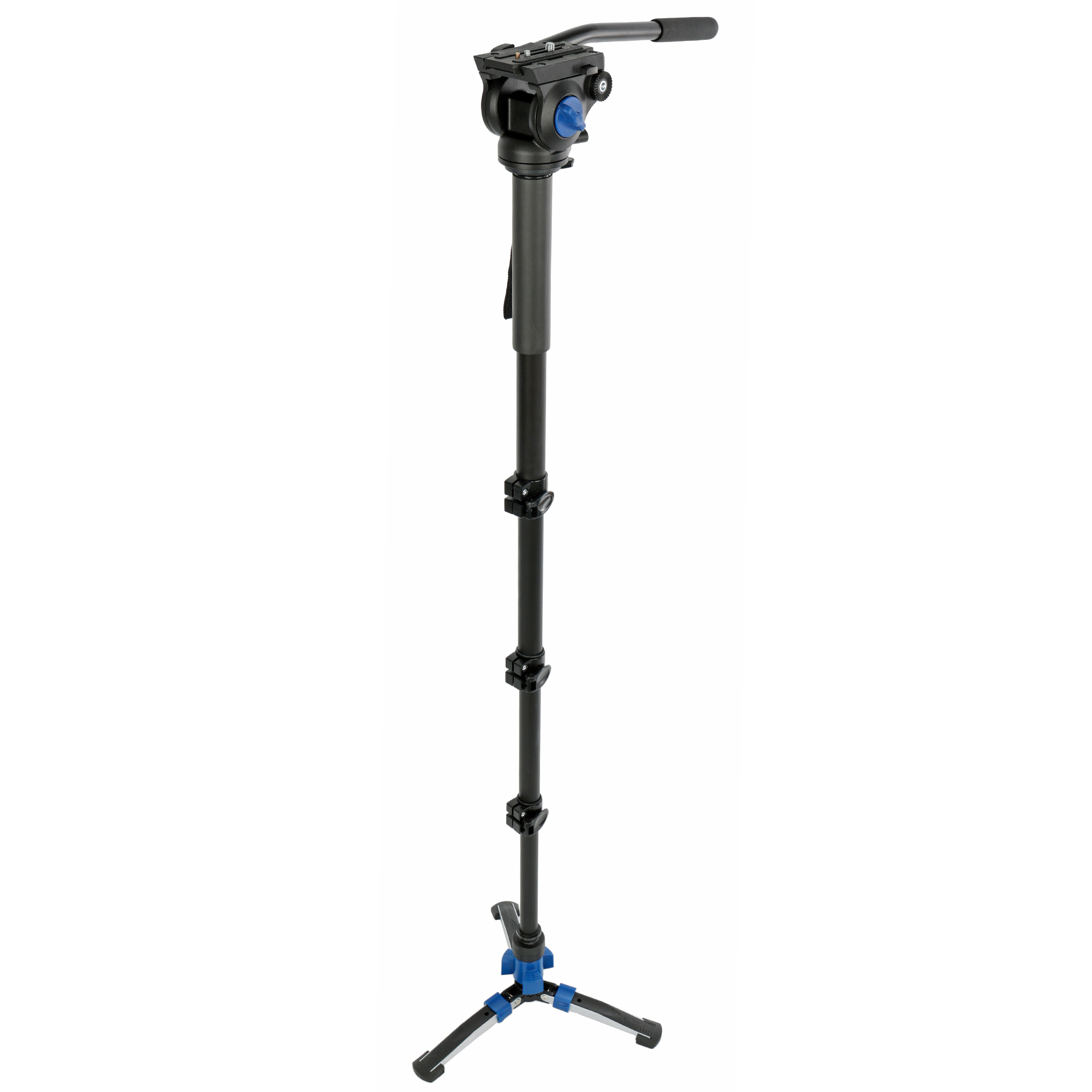 Video-Monopod mit Fluid-Kopf & Standspinne – 185cm Höhe, leicht & stabil, inkl. Tasche