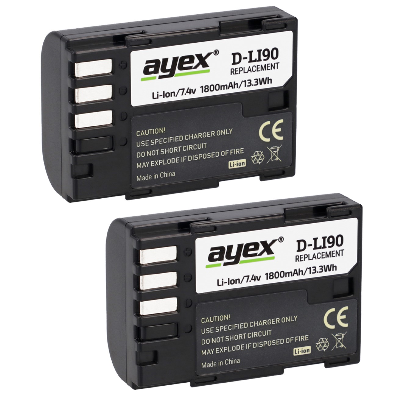 ayex Batteriegriff für Pentax K-7 K-5 K-5 II K-5 IIs ähnlich D-BG4 + 2 x ayex D-Li90 Akku