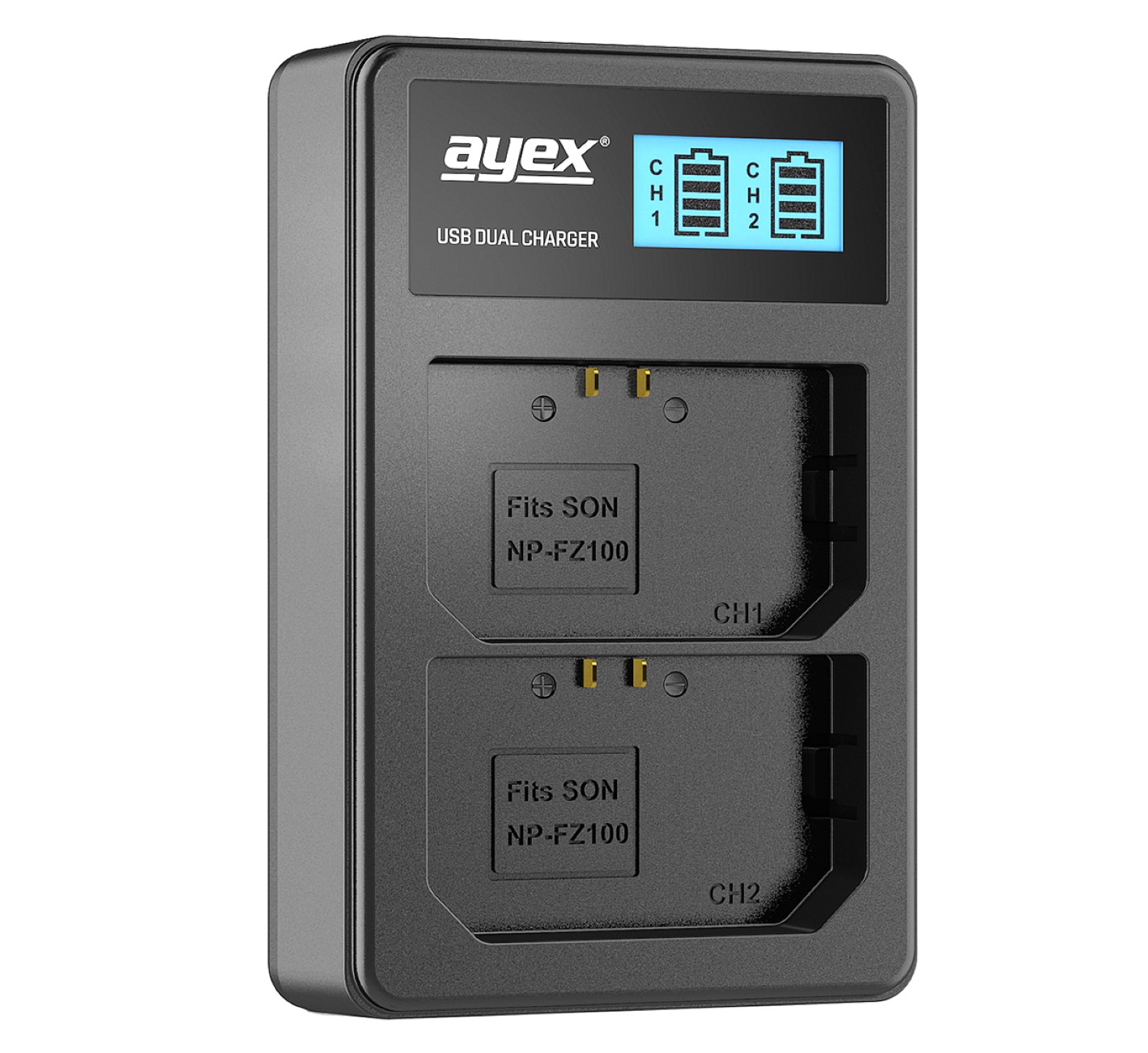 ayex Batteriegriff Set für Sony Alpha A9 A7R III A7 III + 2x NP-FZ100 Akku + 1x USB Dual Ladegerät