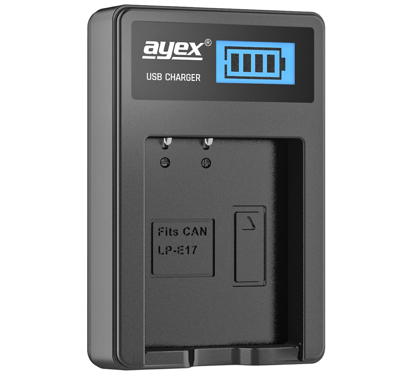 USB Ladegerät für Canon LP-E17 Akkus beleuchtetes Display Ladestandanzeige