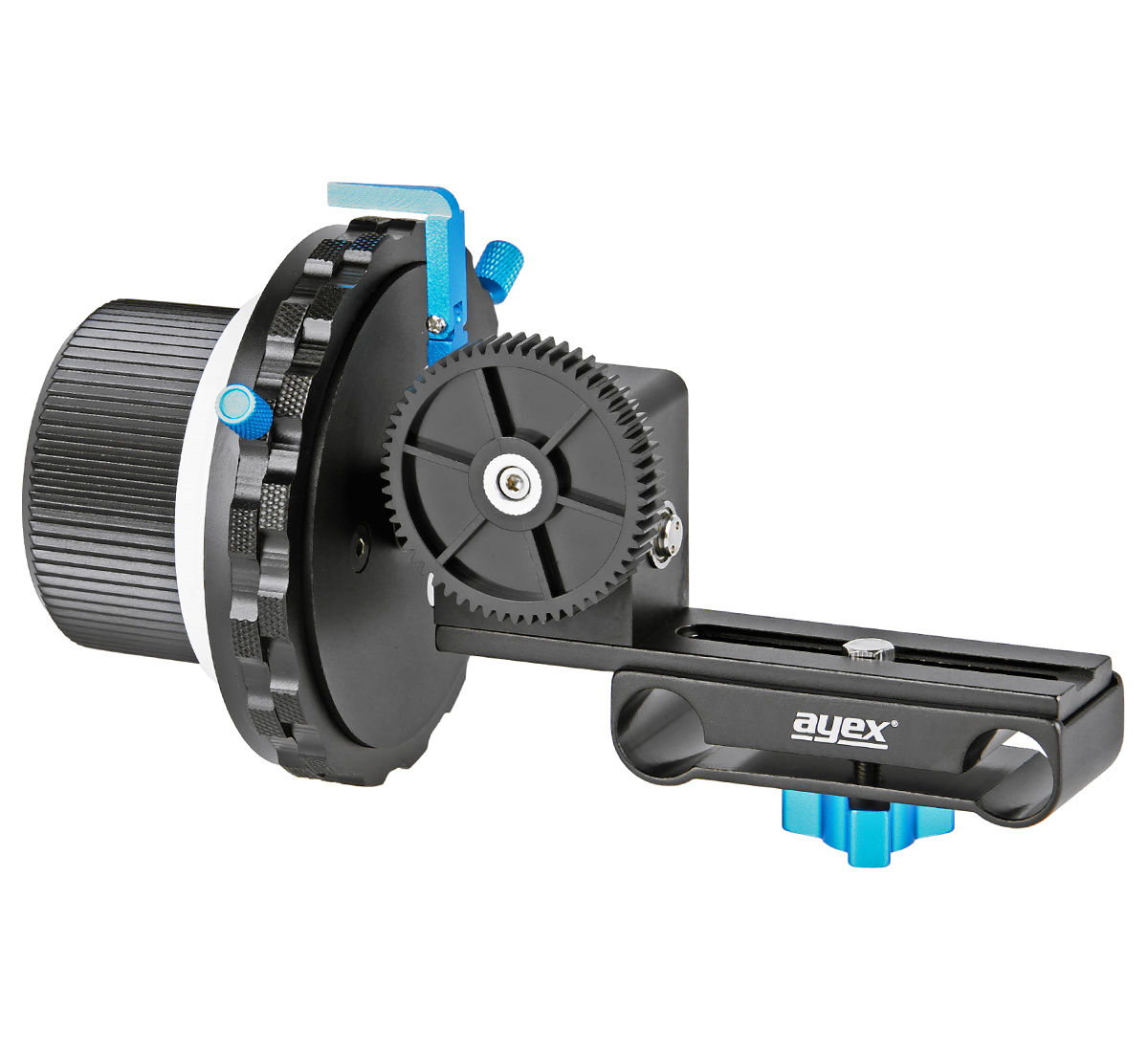 ayex Follow Focus F3, Schärfezieheinrichtung mit 2 Stoppern für DSLRs, Systemkameras und Rig Systeme