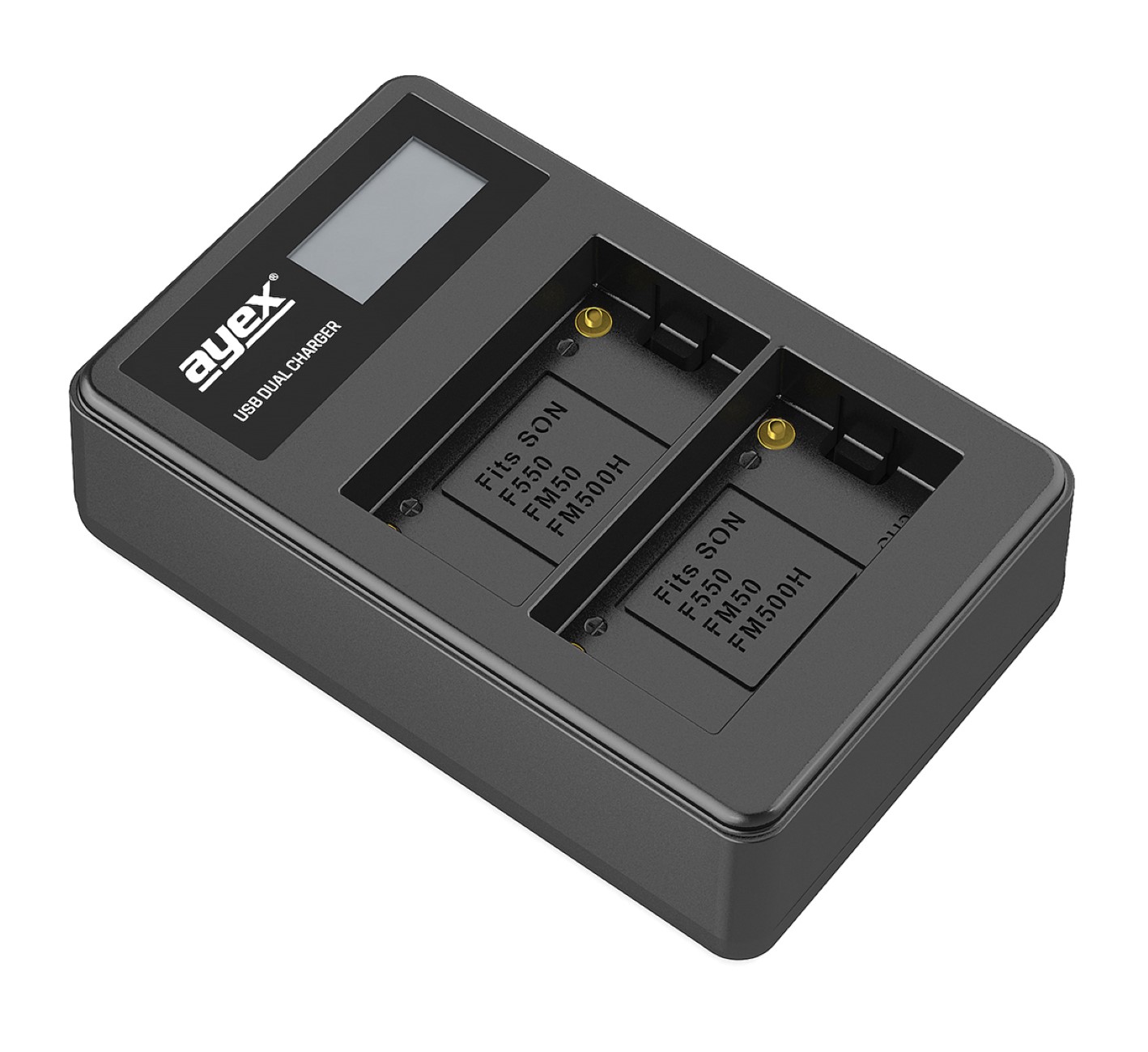 ayex USB Dual Ladegerät für Sony NP-F550 NP-FM550H NP-FM50 Akkus
