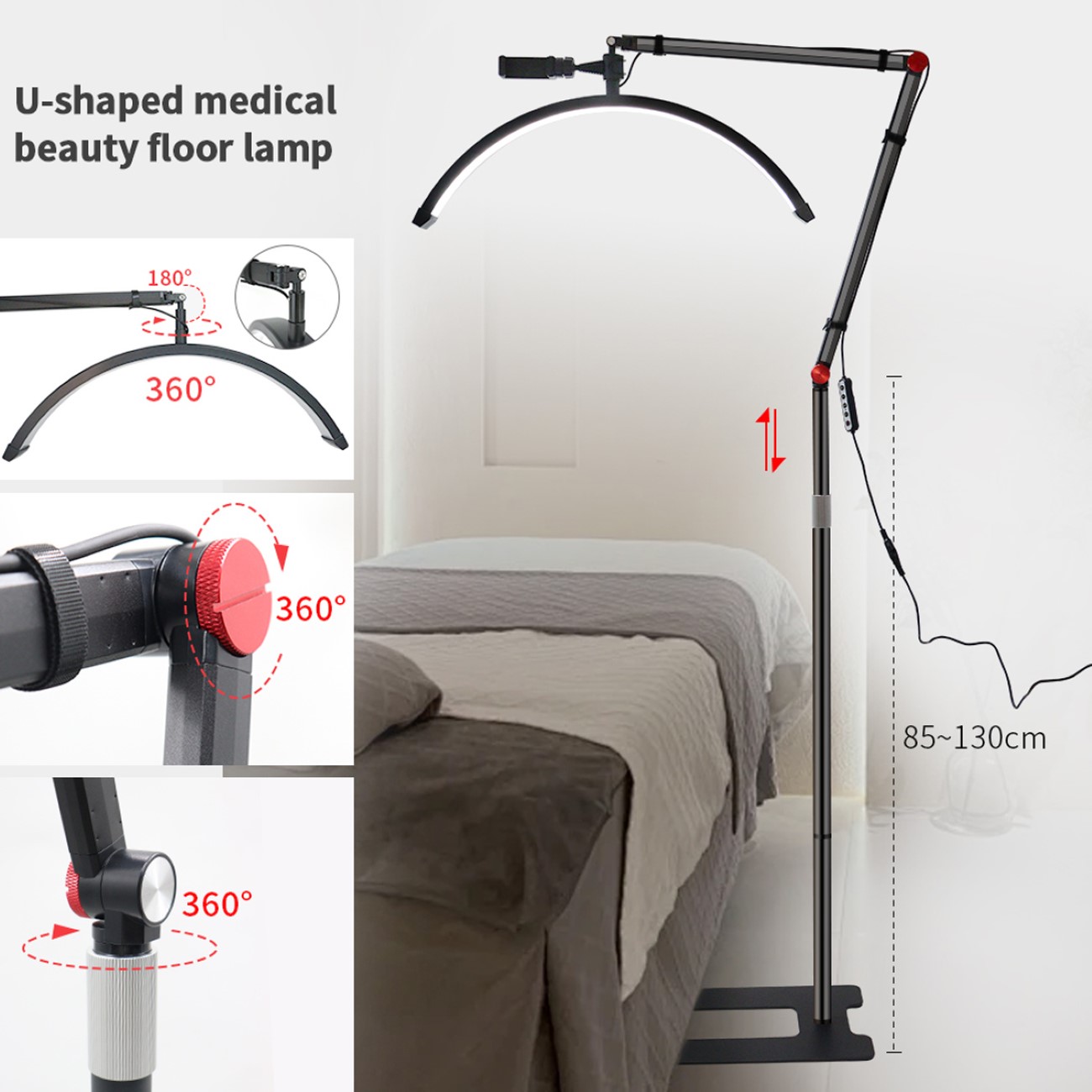 LED Beauty Light Kosmetiklampe Moonlight 360° Drehung dimmbar Fotografie Handyhalter Nageldesign