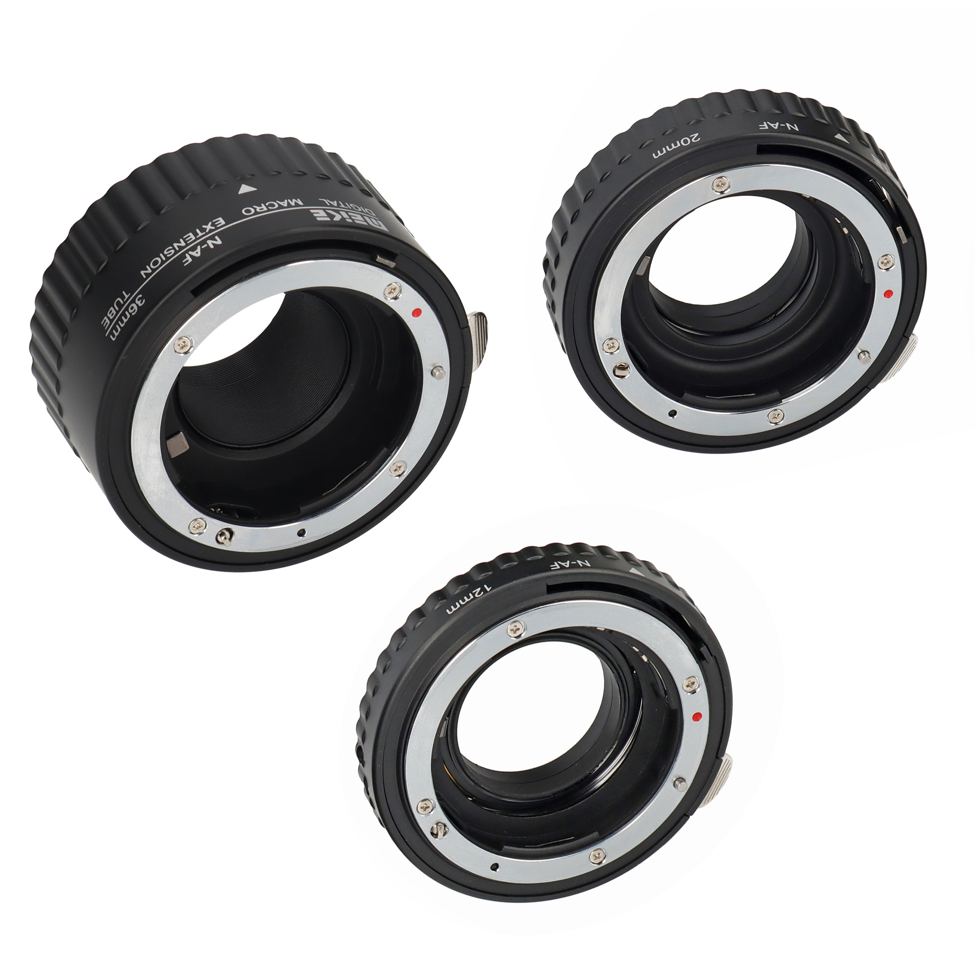 Meike AF Automatik Makro Zwischenringe für Nikon SLR Kameras z.B. D40/D60/D300/D3100/D7000 - Größen 12, 20 und 36 mm