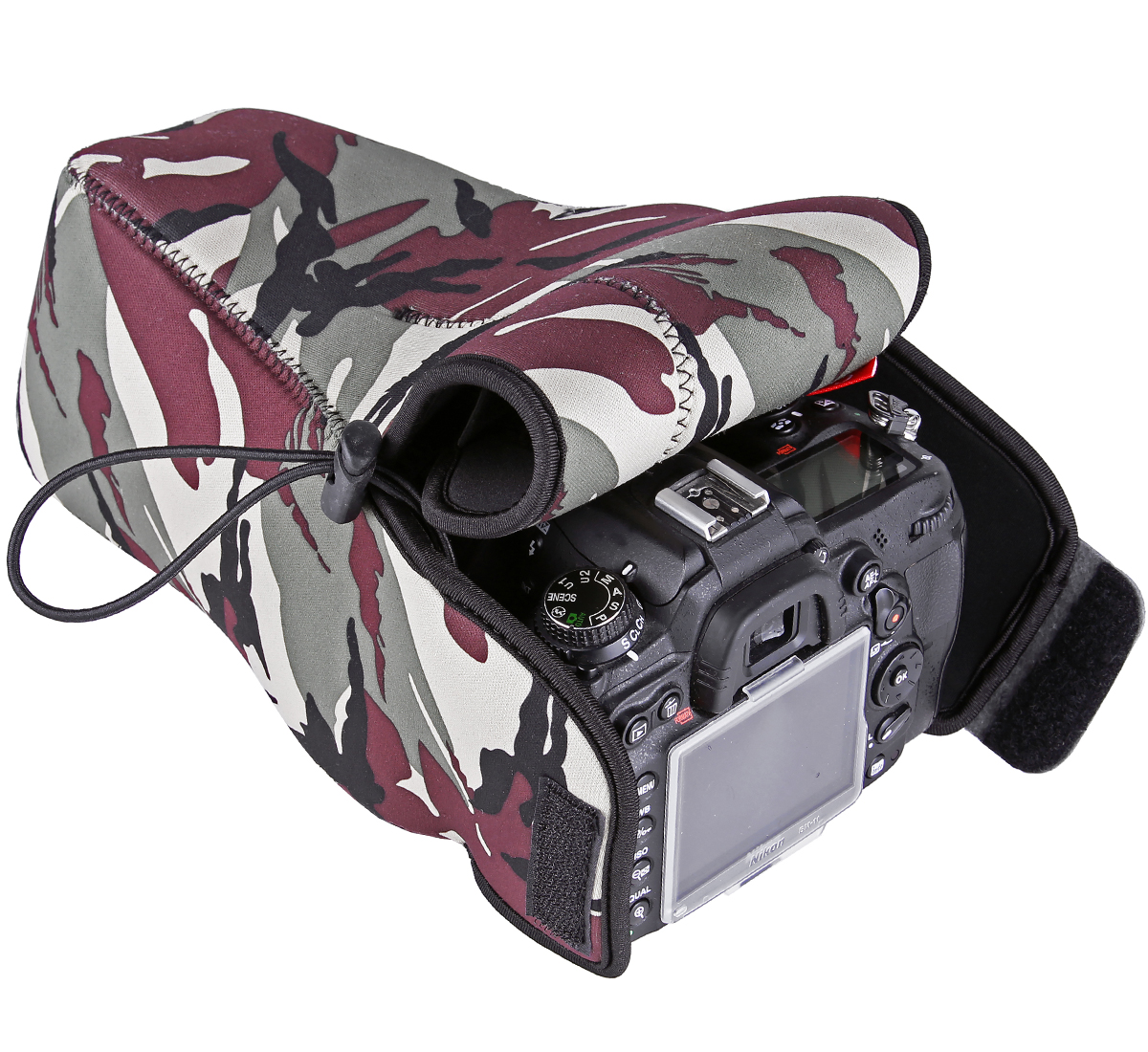 Neopren-Tasche Schutzhülle für Kamera mit Objektiv, Camouflage (Größe S/M/L)