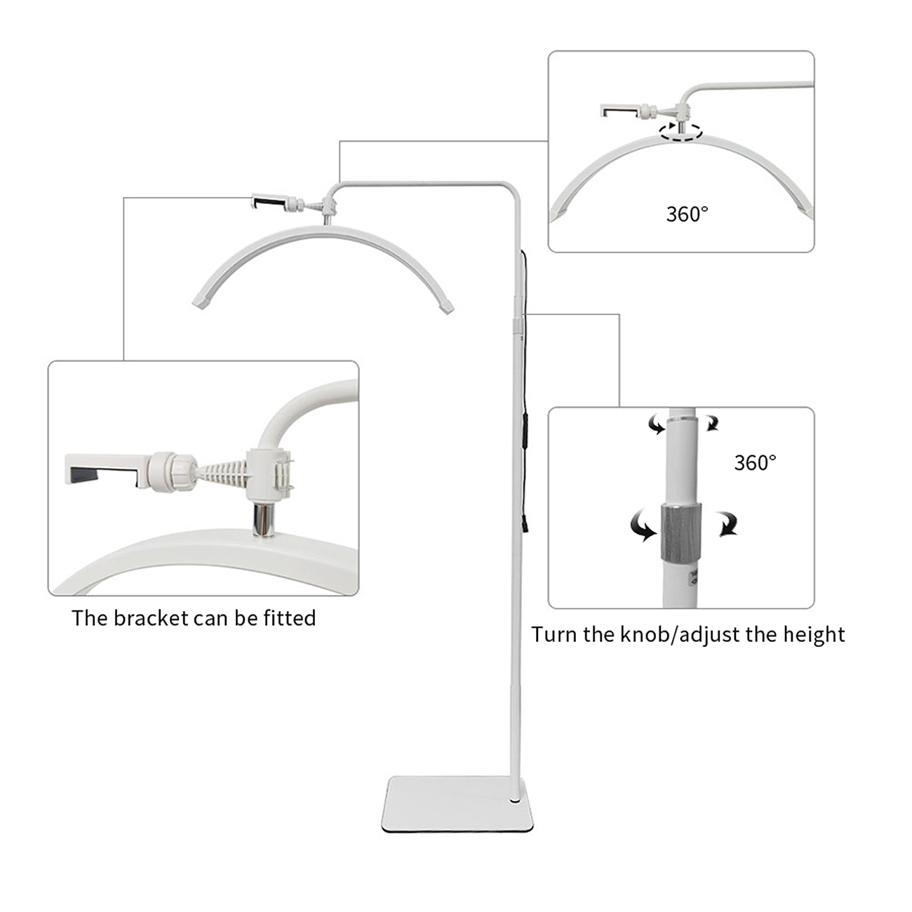 24 Zoll LED Beauty Standleuchte für professionelle Anwendungen Beauty-Leuchte HD-M6X