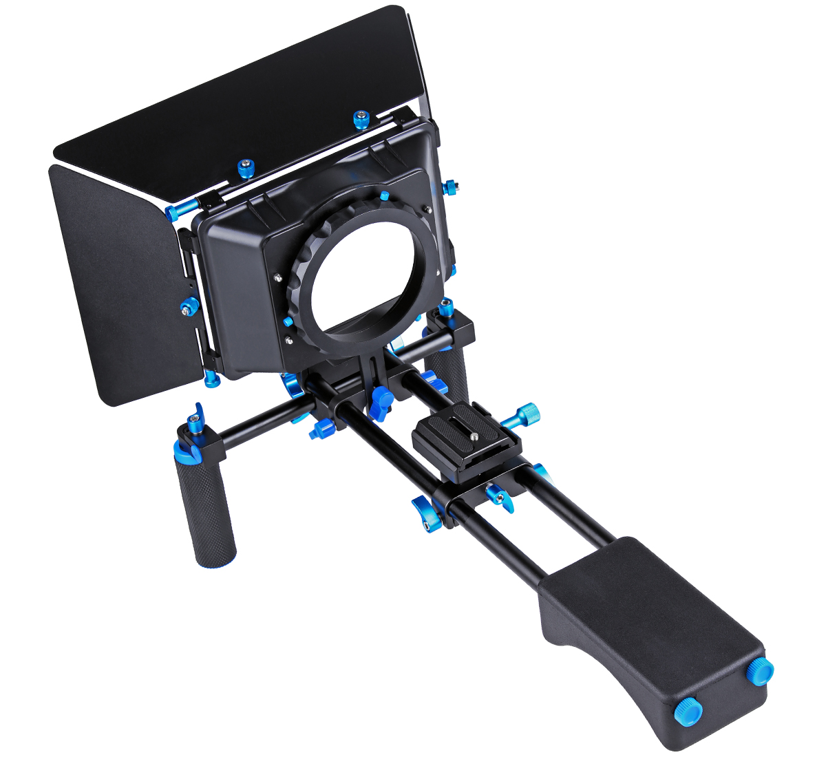 ayex D2-B Schulterstativ DSLR Rig mit verstellbarer Basisplatte und M4 Matte Box