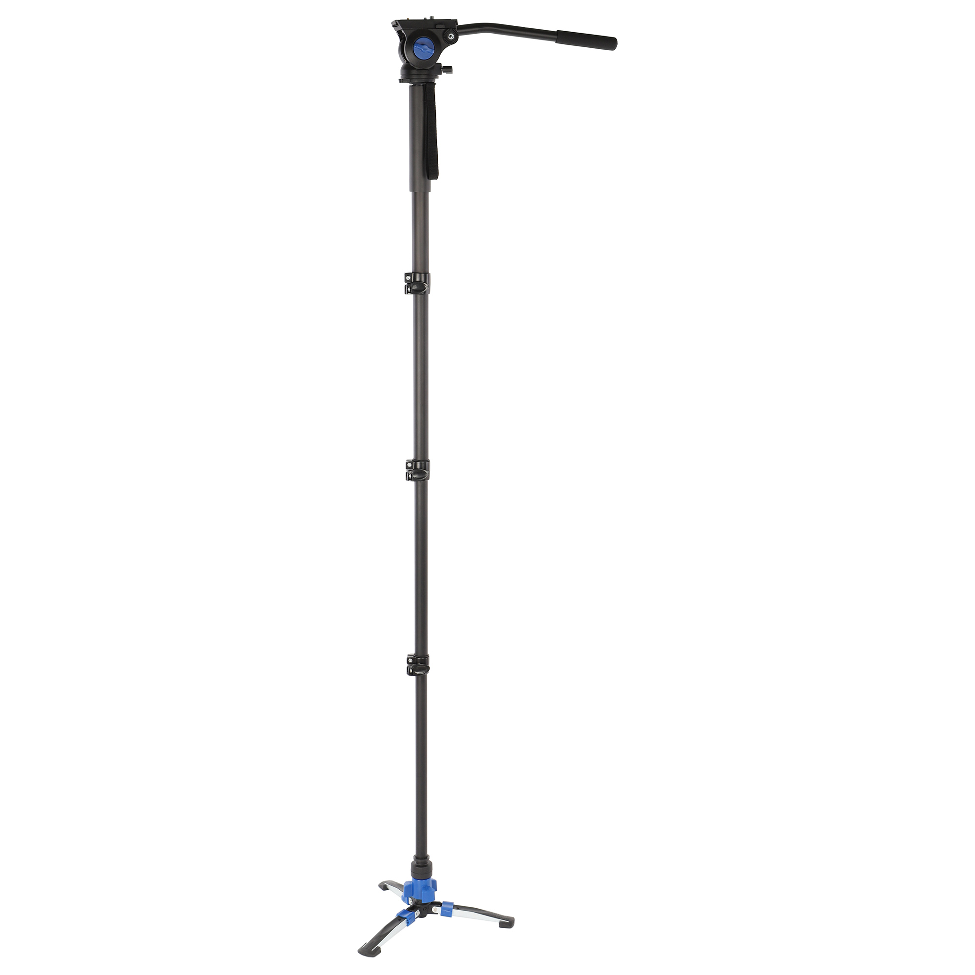 Video-Monopod mit Fluid-Kopf & Standspinne – 185cm Höhe, leicht & stabil, inkl. Tasche