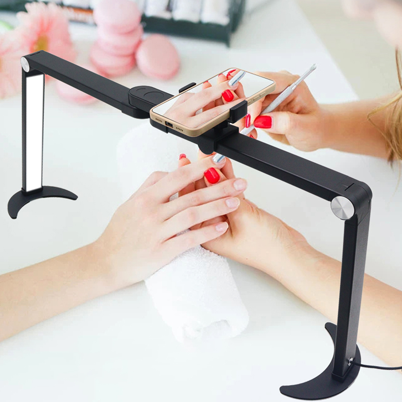LED Beauty Light Faltbares 35W Fülllicht 3200K-5600K Telefonhalterung Perfekt für Nageldesign Make-up