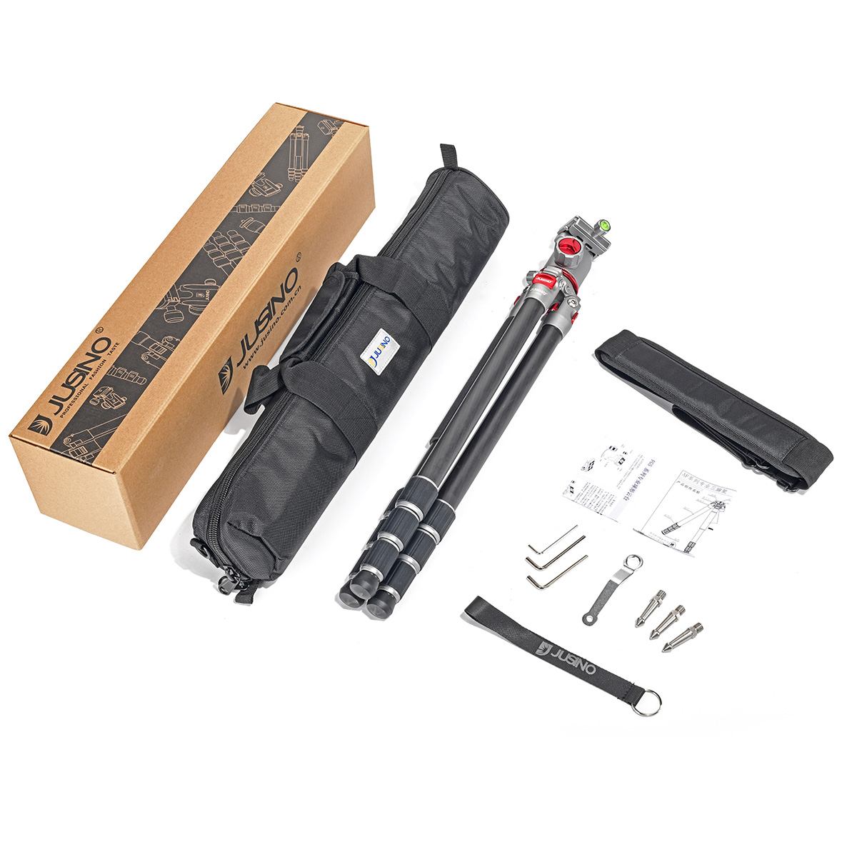 JUSINO Leichtes Karbon Fotostativ mit Kugelkopf Stativ bis 130cm 15kg AF-284C FGS-36 JUSINO Leichtes Karbon Fotostativ mit Kugelkopf Stativ bis 130cm 15kg AF-284C FGS-36