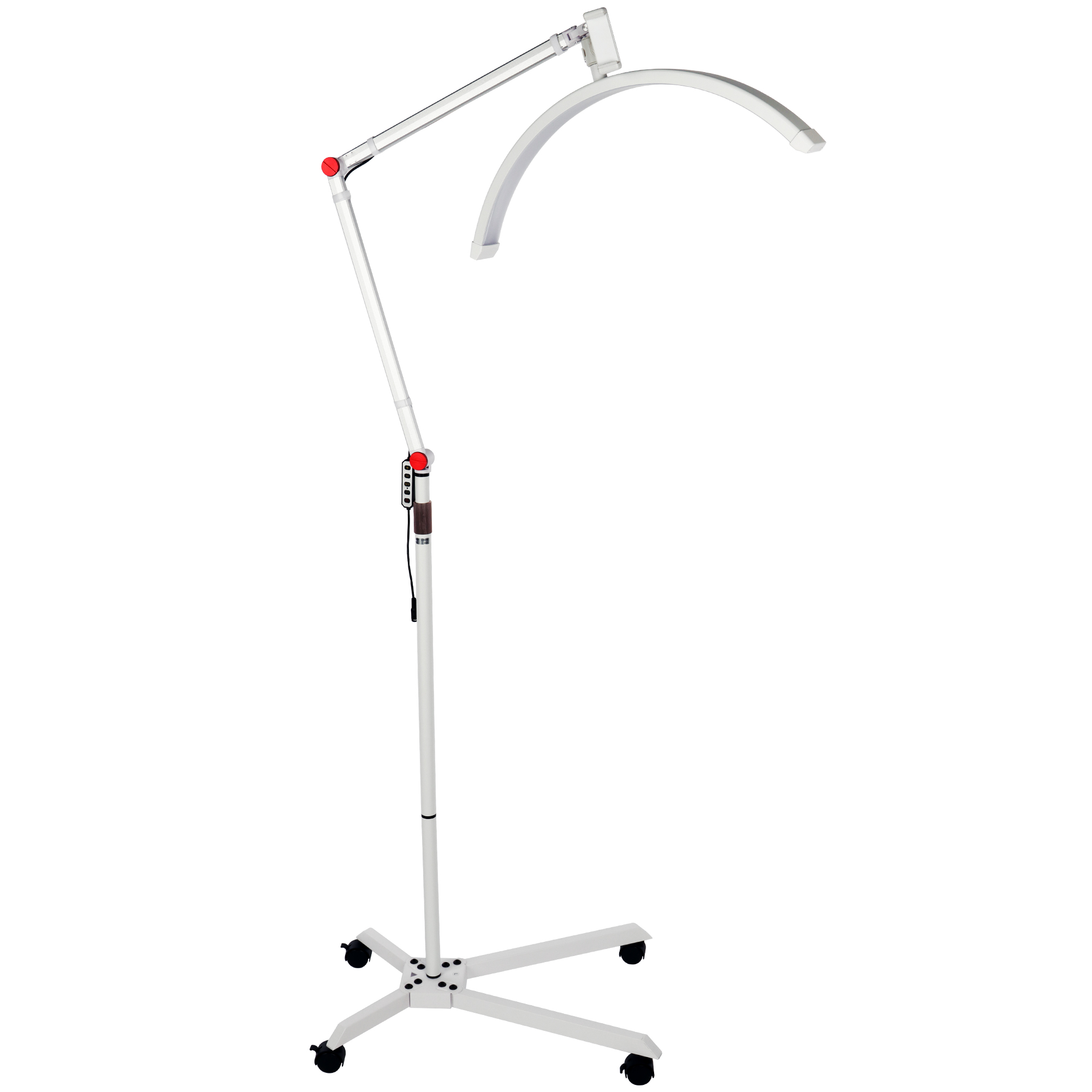 LED Halbmondlampe Beauty Light Duale Farbtemperatur 4 Räder Arm Aluminium