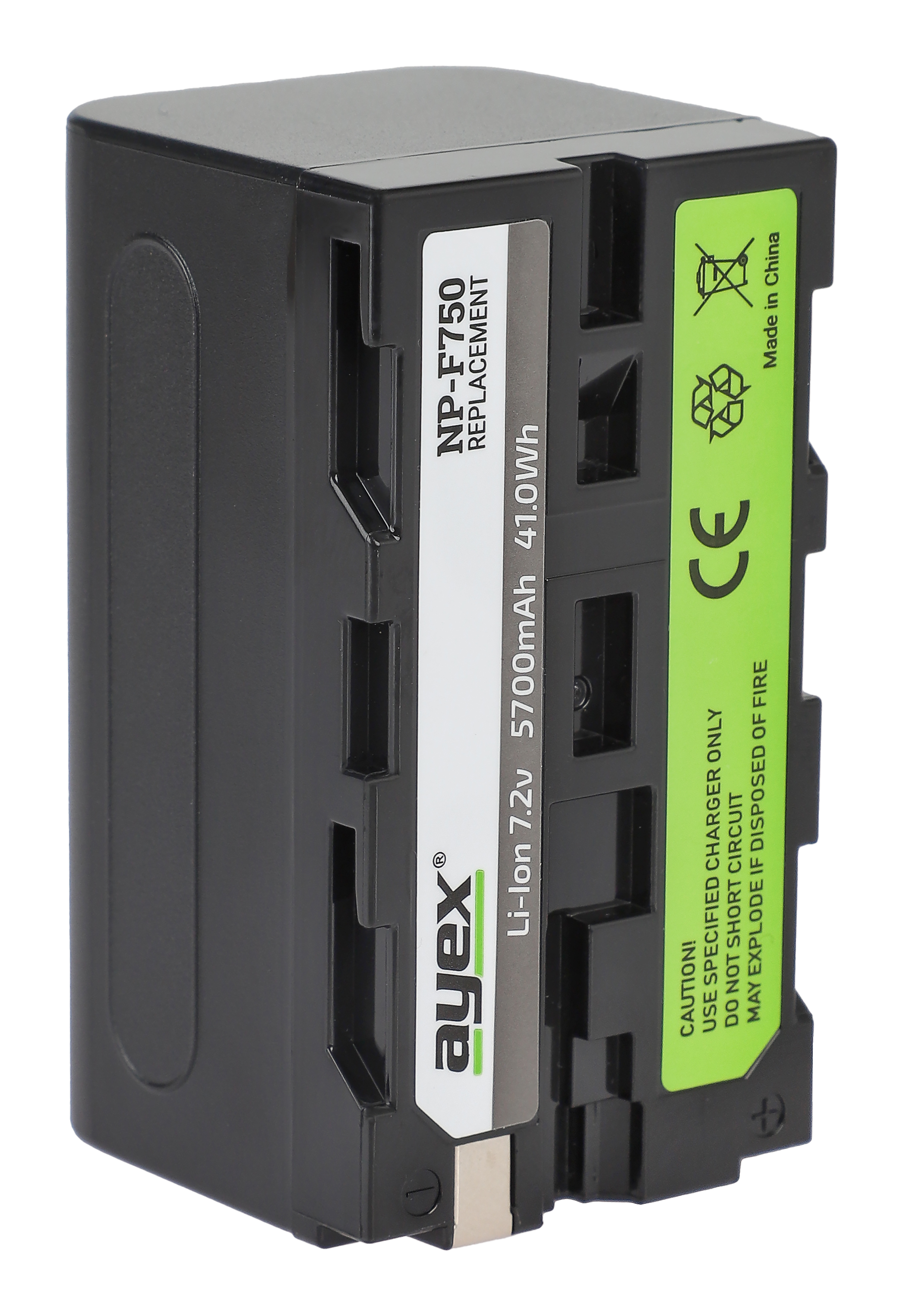 ayex NP-F750 Akku für zB Sony Camcorder & div. Dauerlichter leistungsstark und zuverlässig mit Infochip
