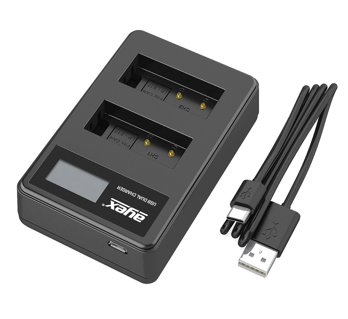 ayex USB Dual Ladegerät für Canon LP-E17 Akkus