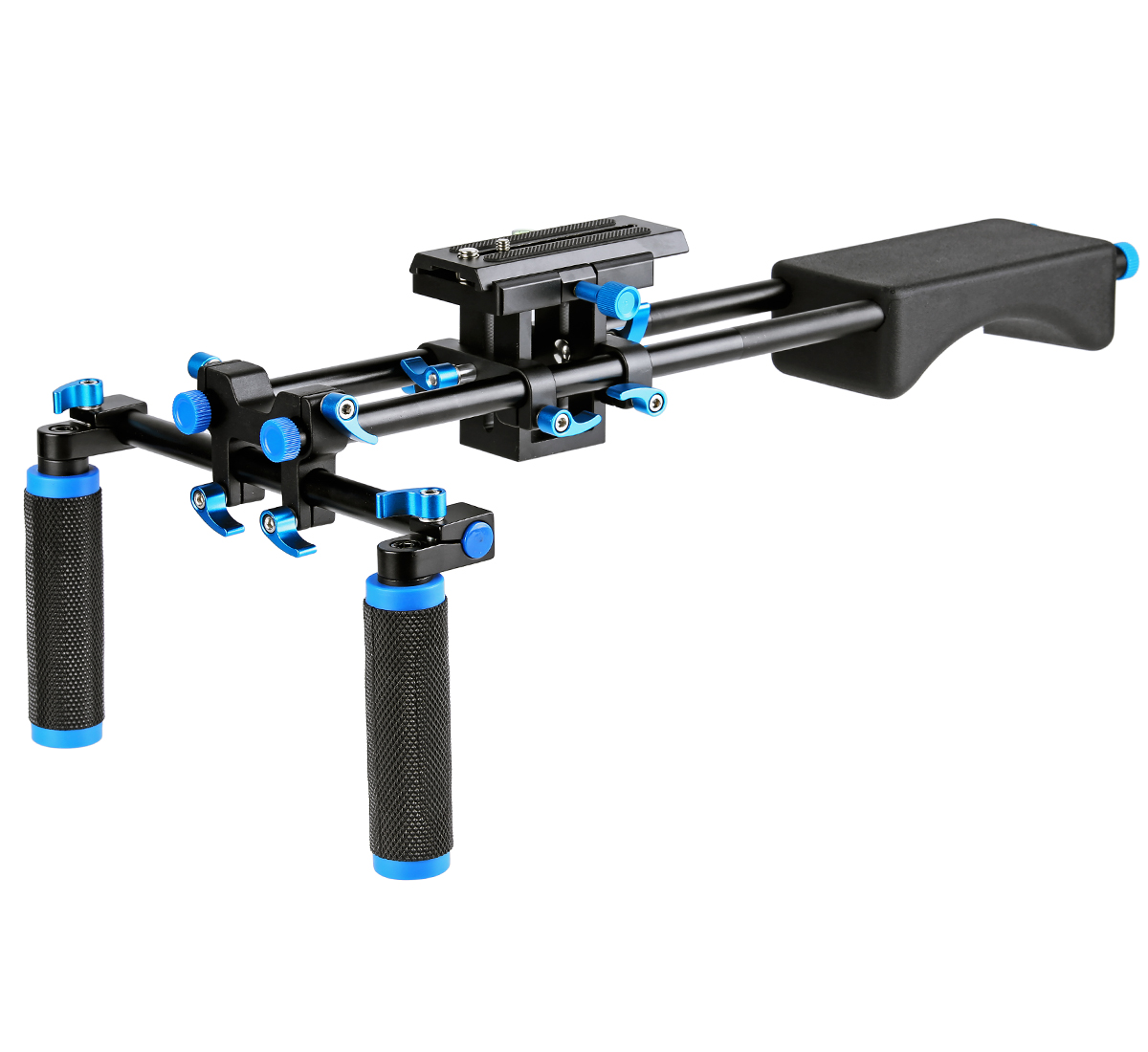 ayex D2-C Schulterstativ DSLR Rig mit verstellbarer großer Basisplatte