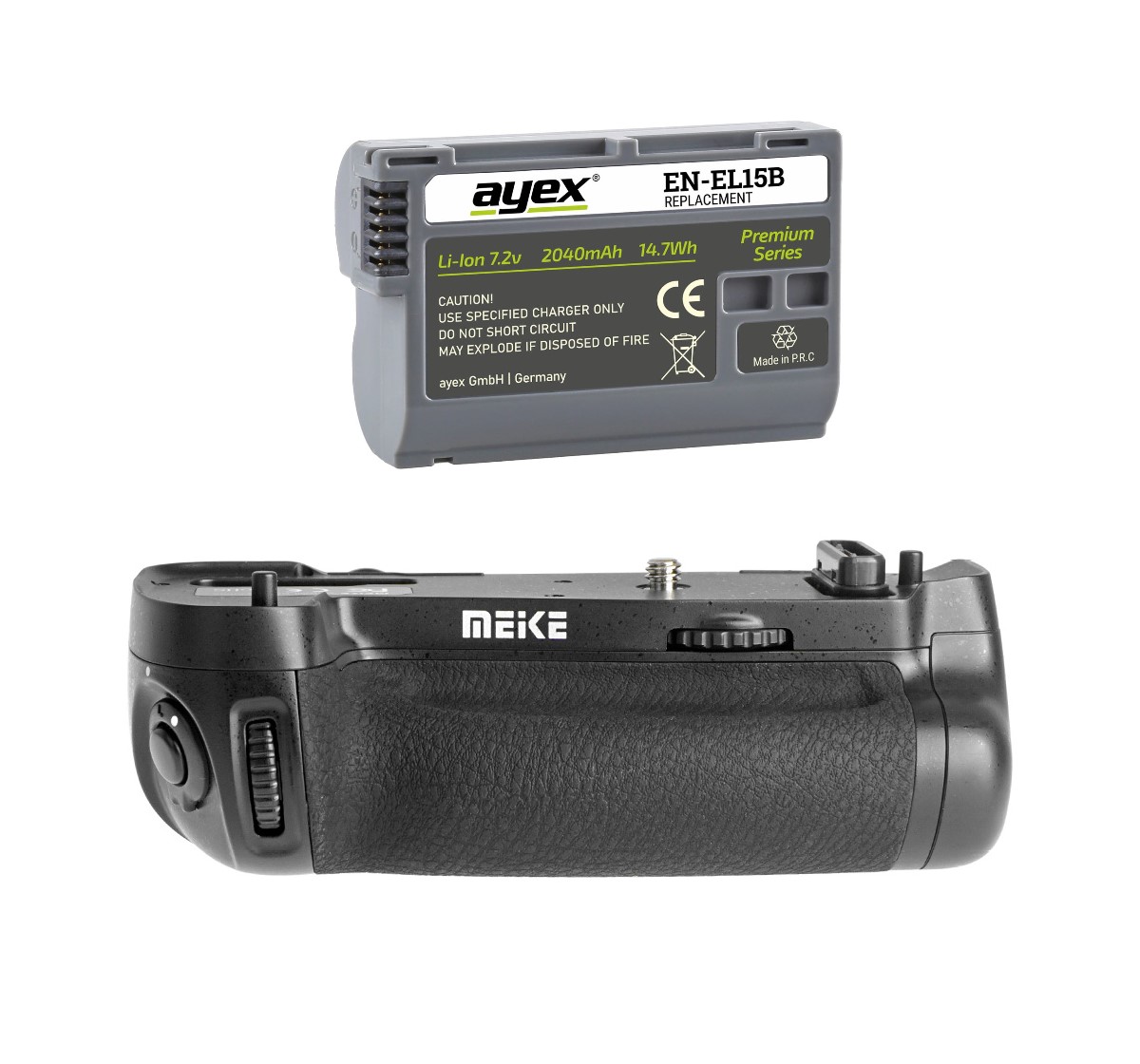 Meike Batteriegriff Set für Nikon D750 + 1x ayex EN-EL15B Akku wie MB-D16