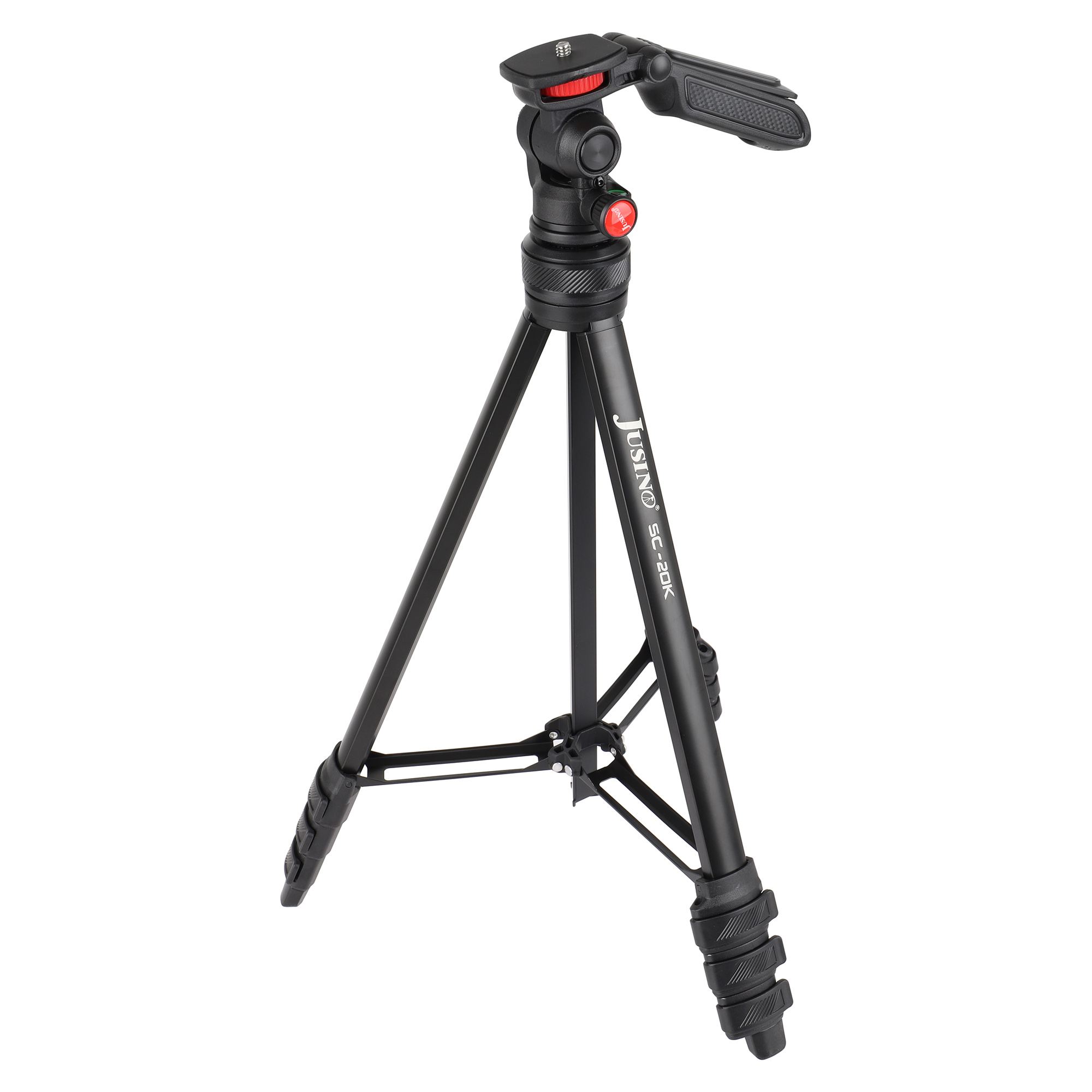 JUSINO leichtes Traveller Stativ 4 Segmente bis 139cm Aluminium Max. 2,5kg SC-20K