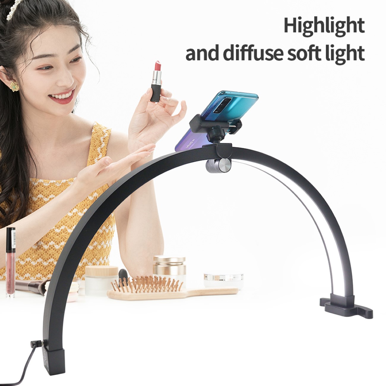 Halbmond Beauty Light für zB. für Nagelkunst und Wimpern